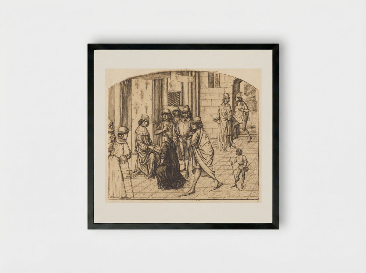 Presentation to Louis XI by Valerius Maximus - Charles Meryon - Framed Print Black