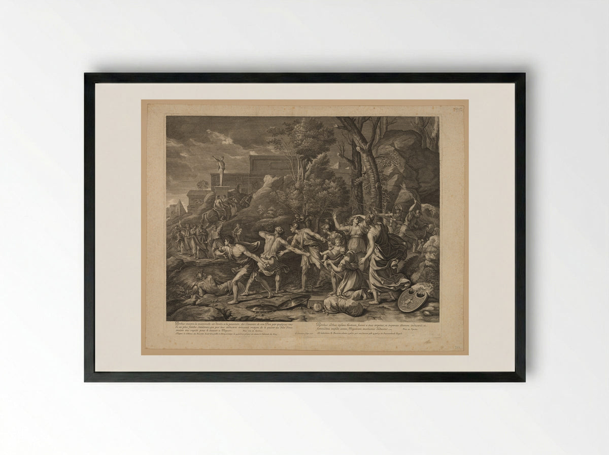 Preservation of the Young Pyrrhus - Guillaume Chasteau - Framed Print Black