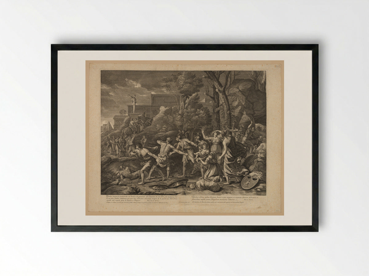 Preservation of the Young Pyrrhus - Guillaume Chasteau - Framed Print Black