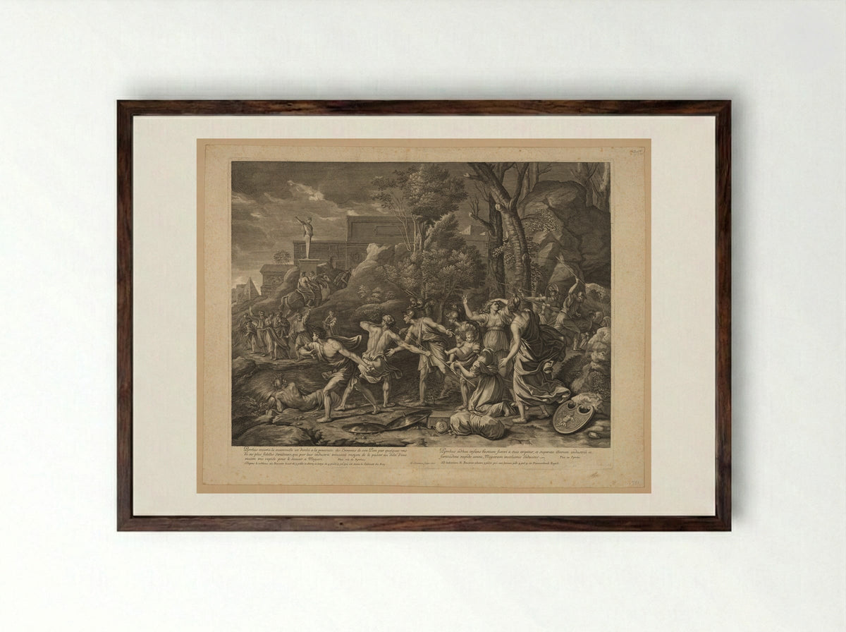 Preservation of the Young Pyrrhus - Guillaume Chasteau - Framed Print Dark Wood