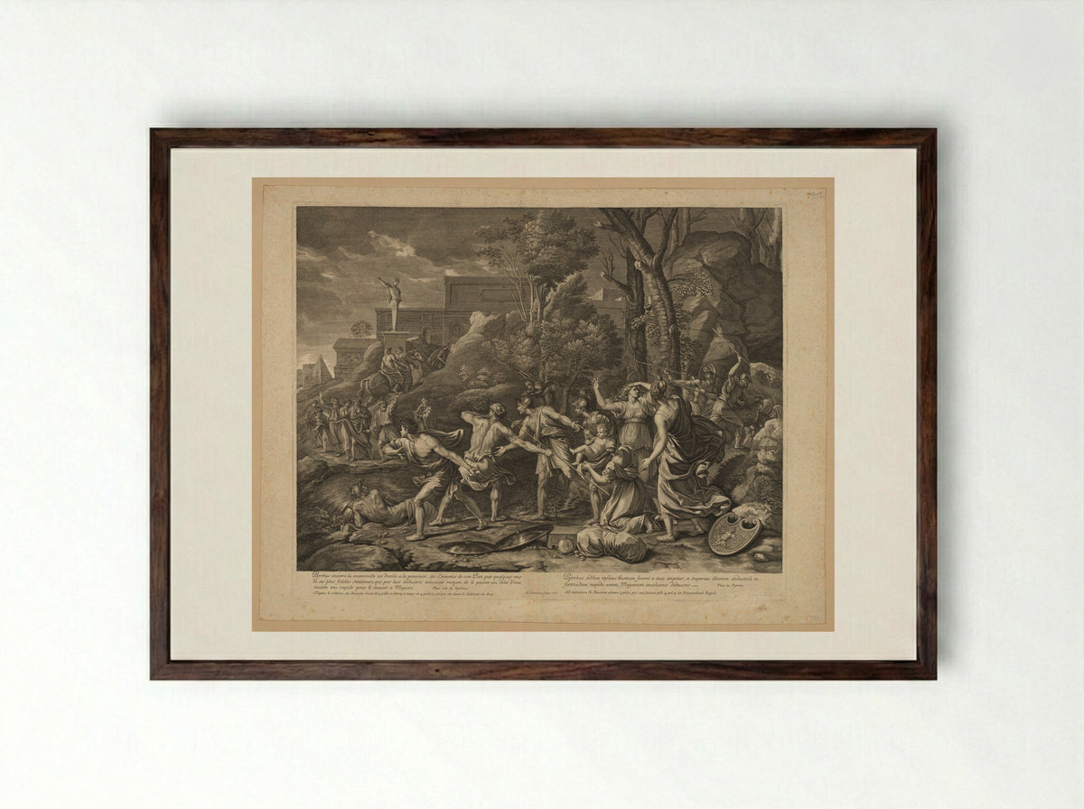Preservation of the Young Pyrrhus - Guillaume Chasteau - Framed Print Dark Wood
