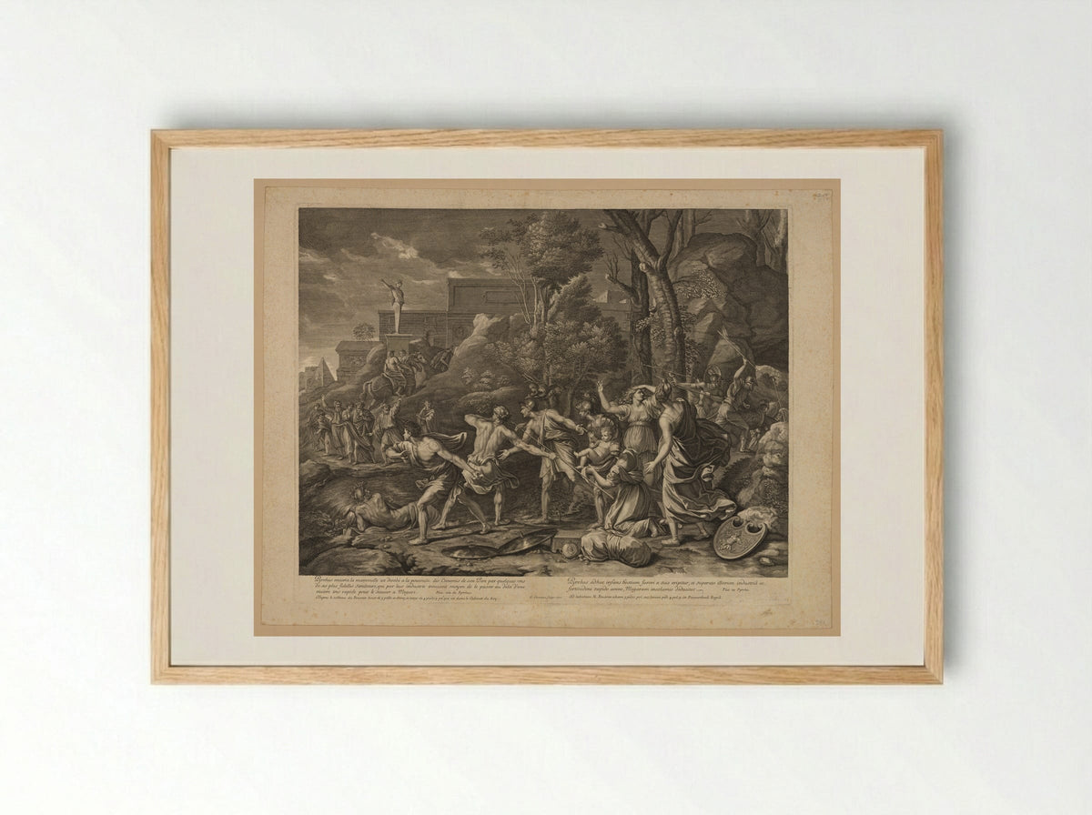 Preservation of the Young Pyrrhus - Guillaume Chasteau - Framed Print Wood