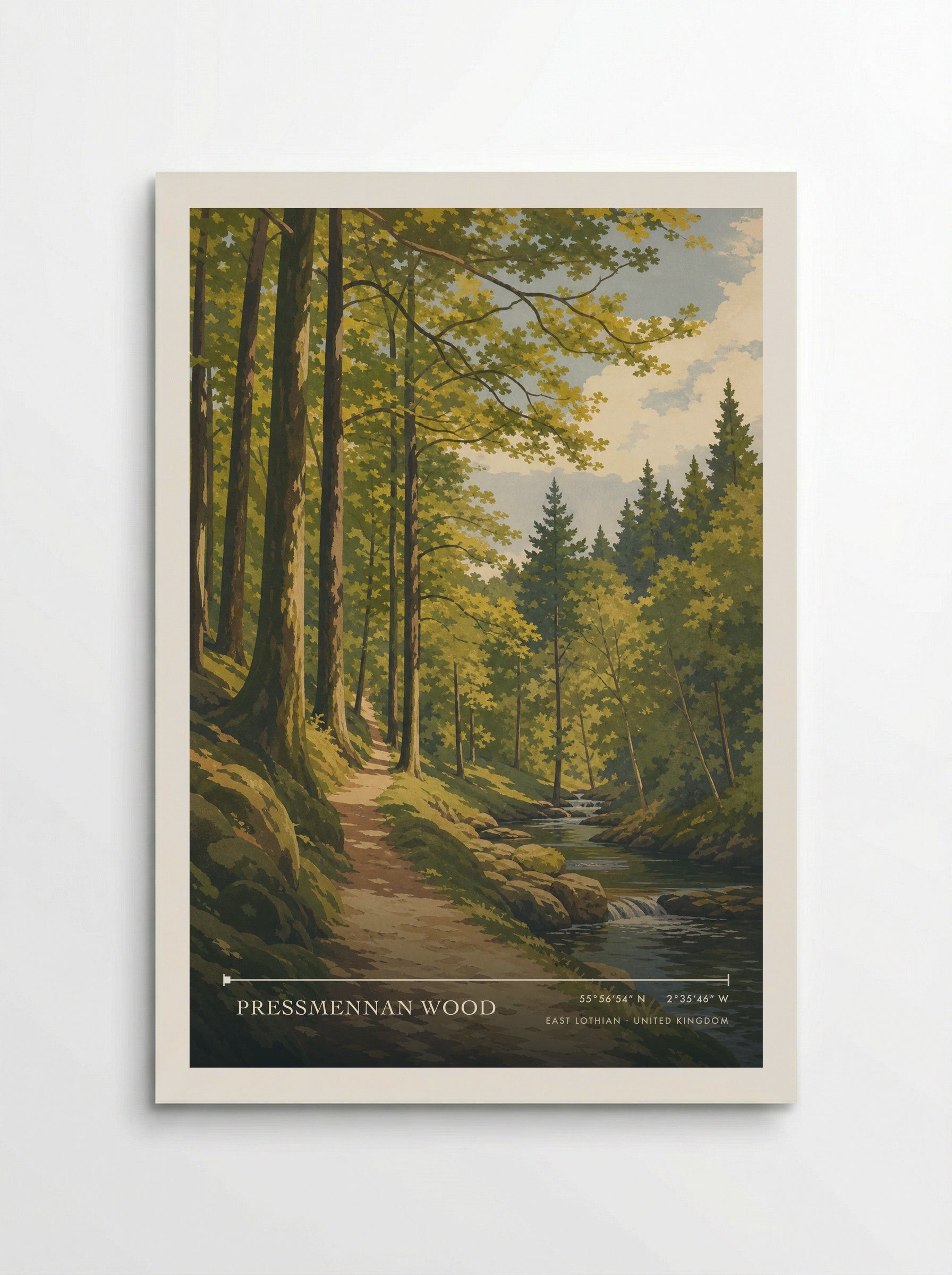 Pressmennan Wood East Lothian United Kingdom Travel Poster - Poster