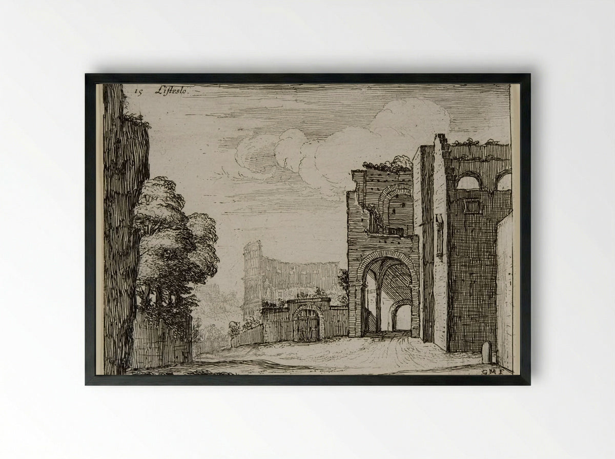Presso alla Navicella - Giovanni Battista Mercati - Framed Print Black