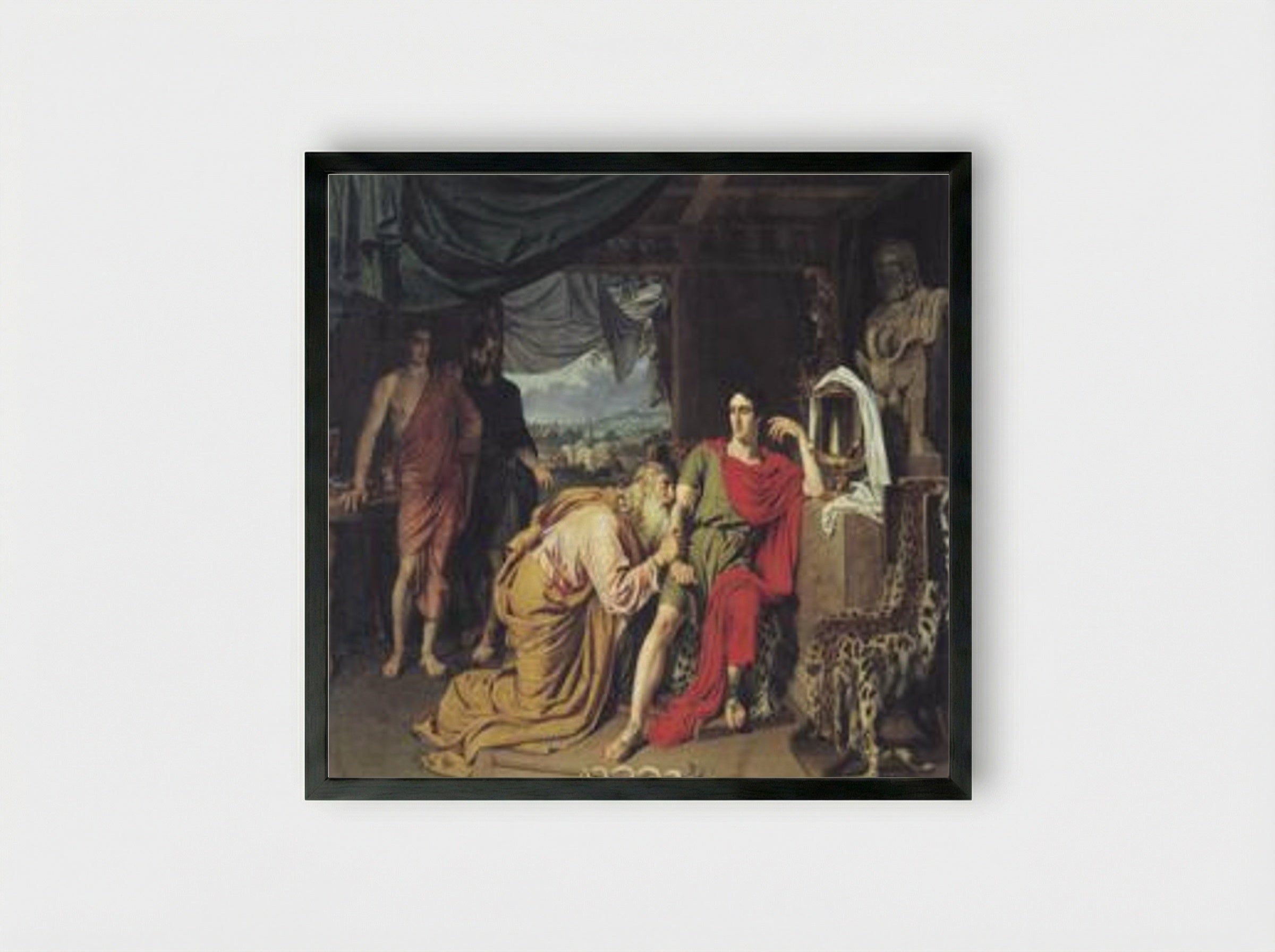 Priam Asking Achilles for the Body of Hector - Alexander Ivanov - Framed Print Black