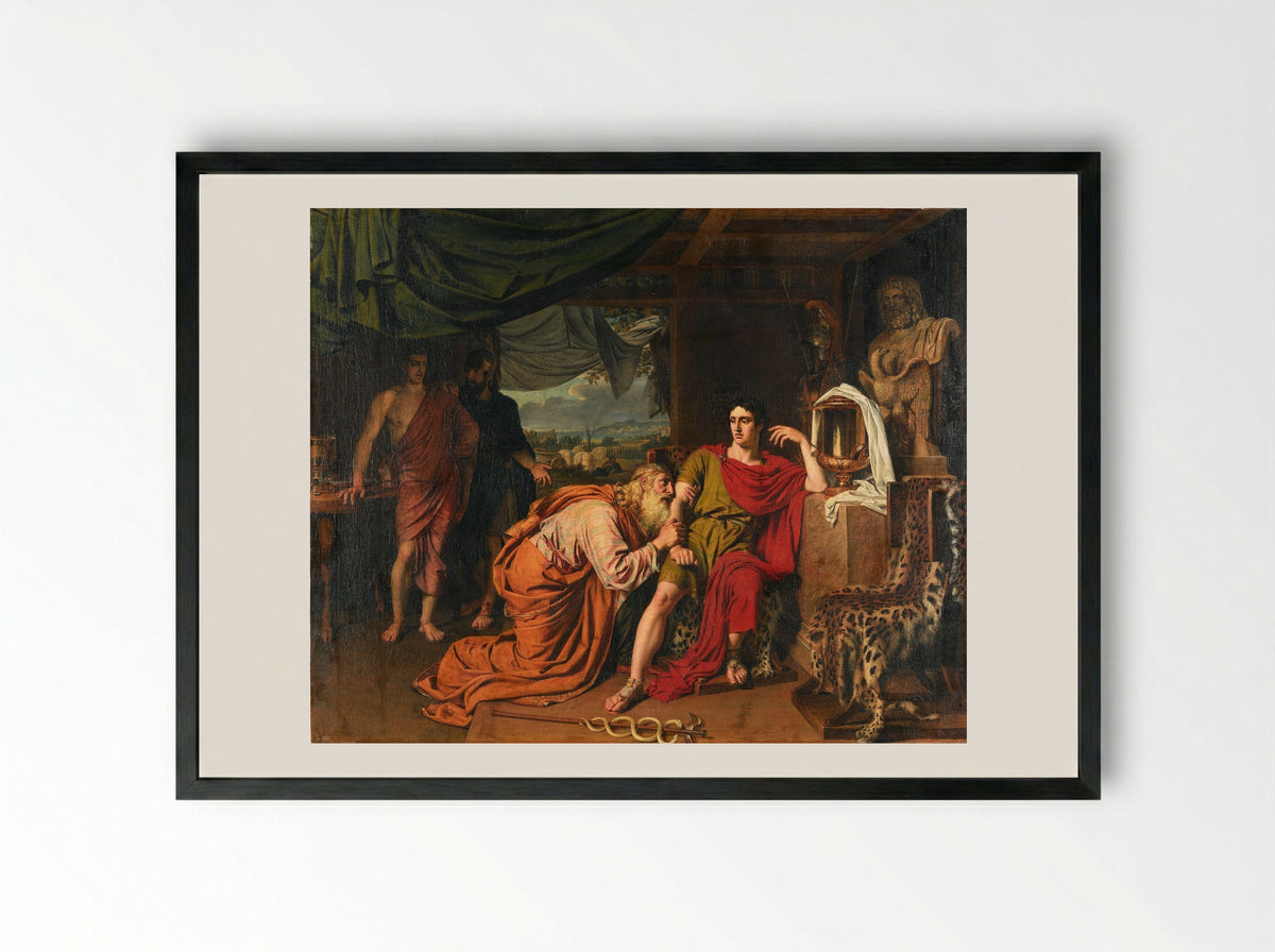 Priam Asking Achilles for the Body of Hector - Alexander Ivanov - Framed Print Black