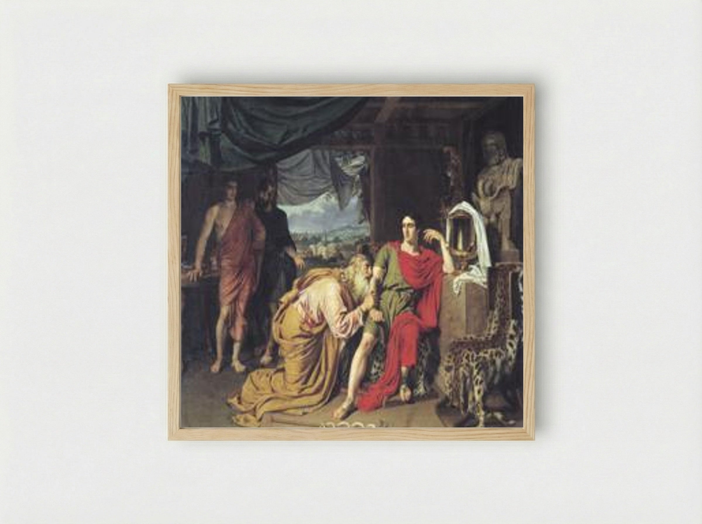 Priam Asking Achilles for the Body of Hector - Alexander Ivanov - Framed Print Wood