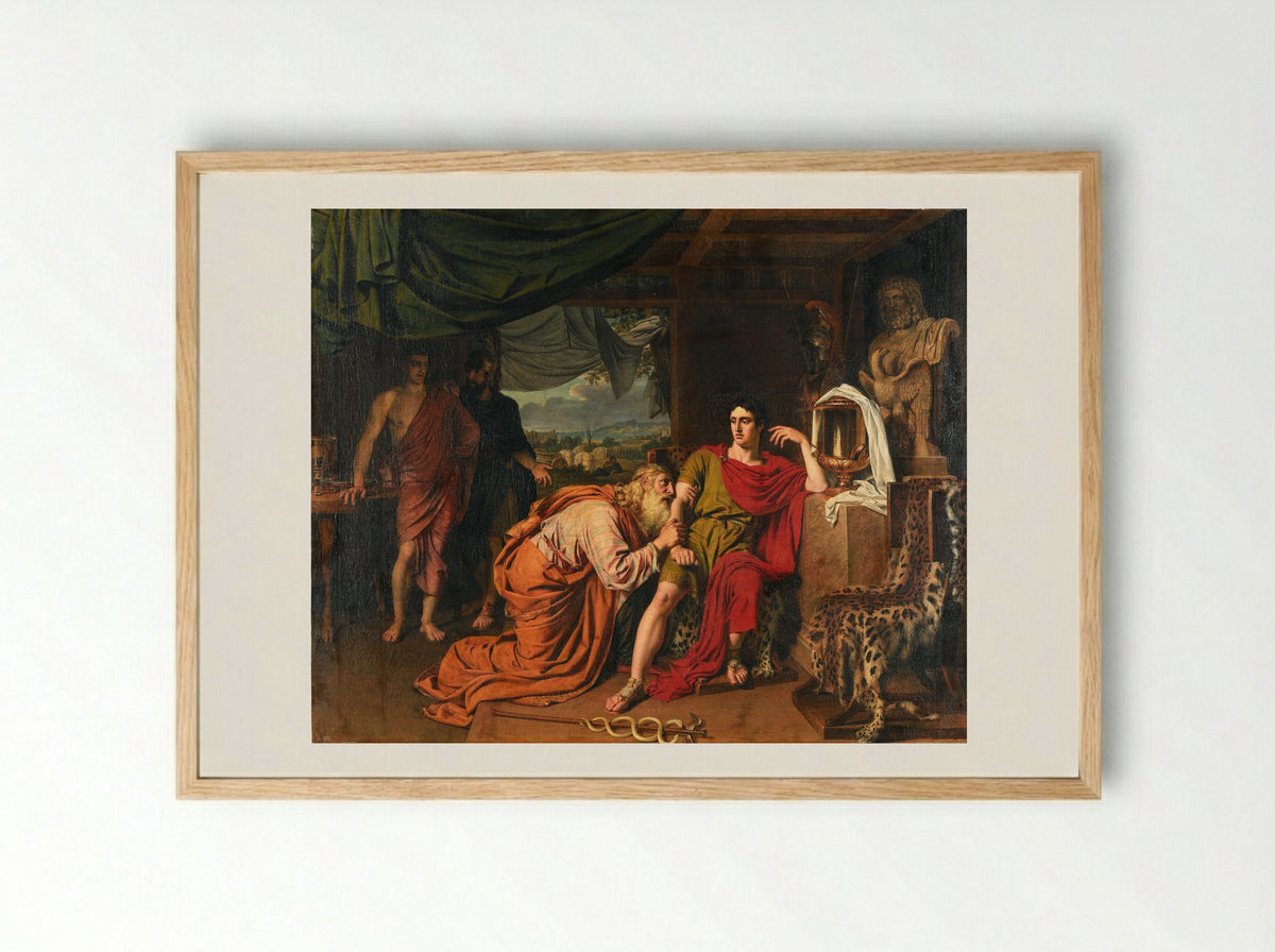 Priam Asking Achilles for the Body of Hector - Alexander Ivanov - Framed Print Wood