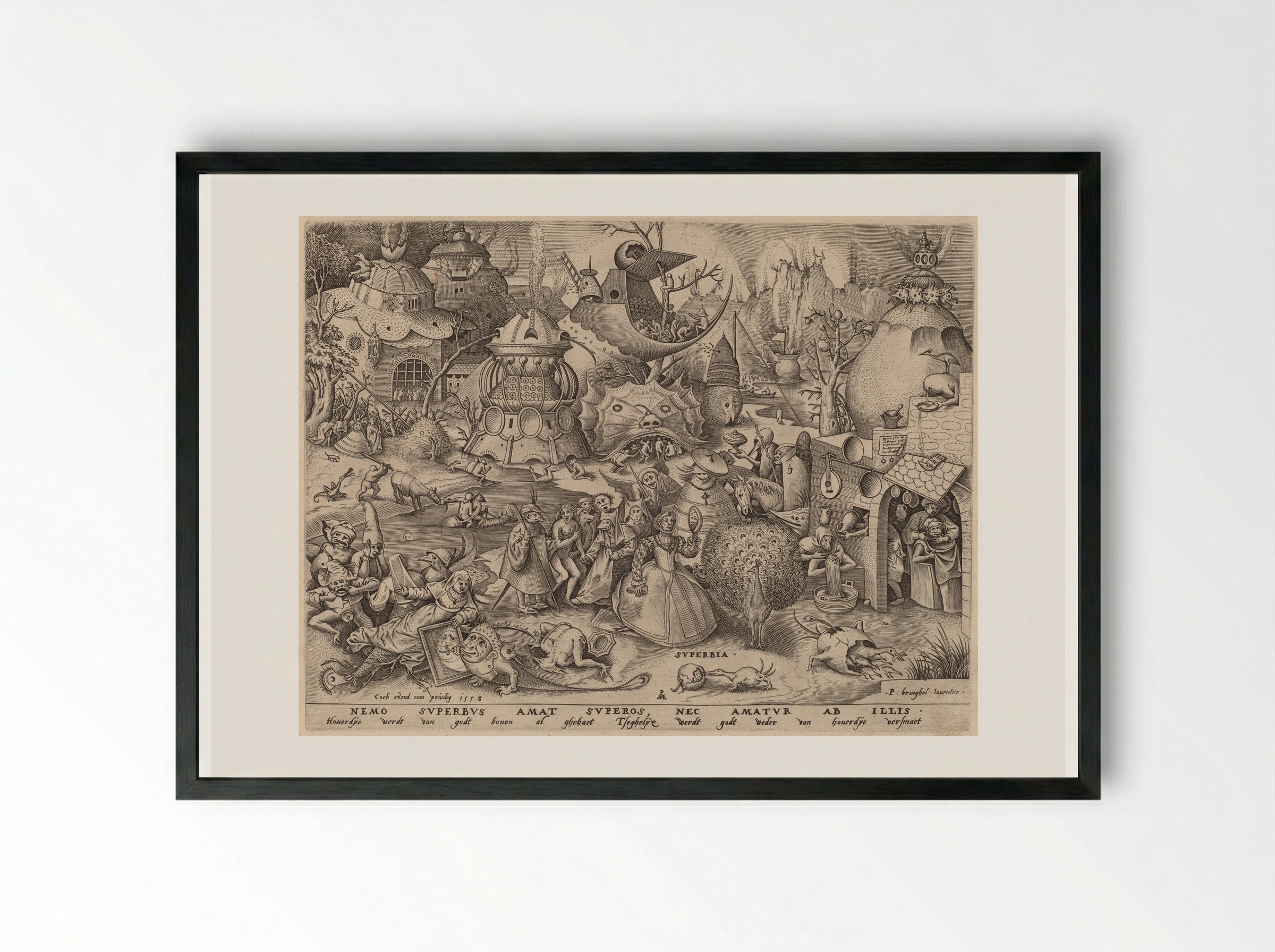 Pride (Superbia) - Pieter Bruegel the Elder - Framed Print Black