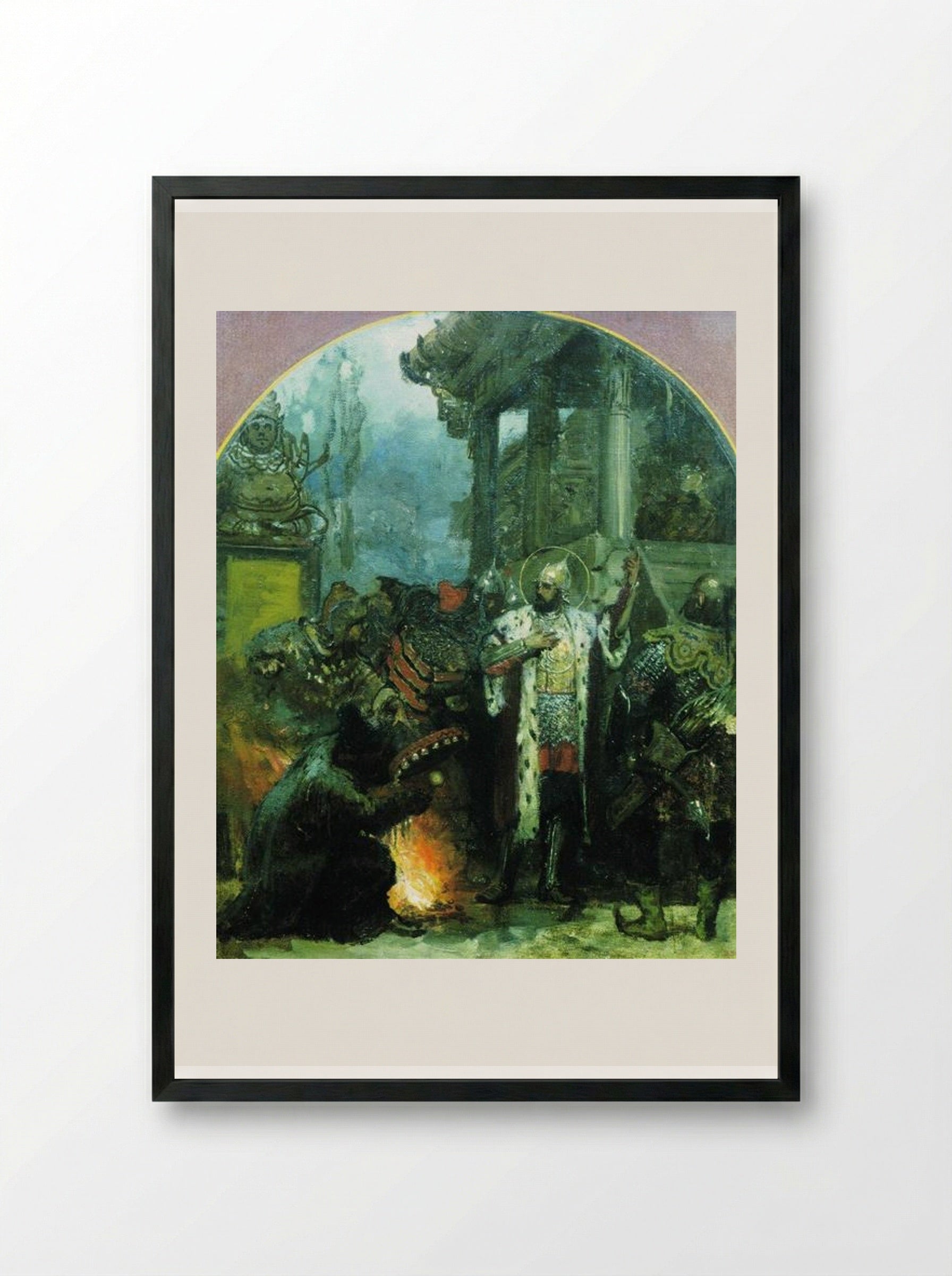 Prince Alexander Nevsky in the Golden Horde - Henryk Siemiradzki - Framed Print Black