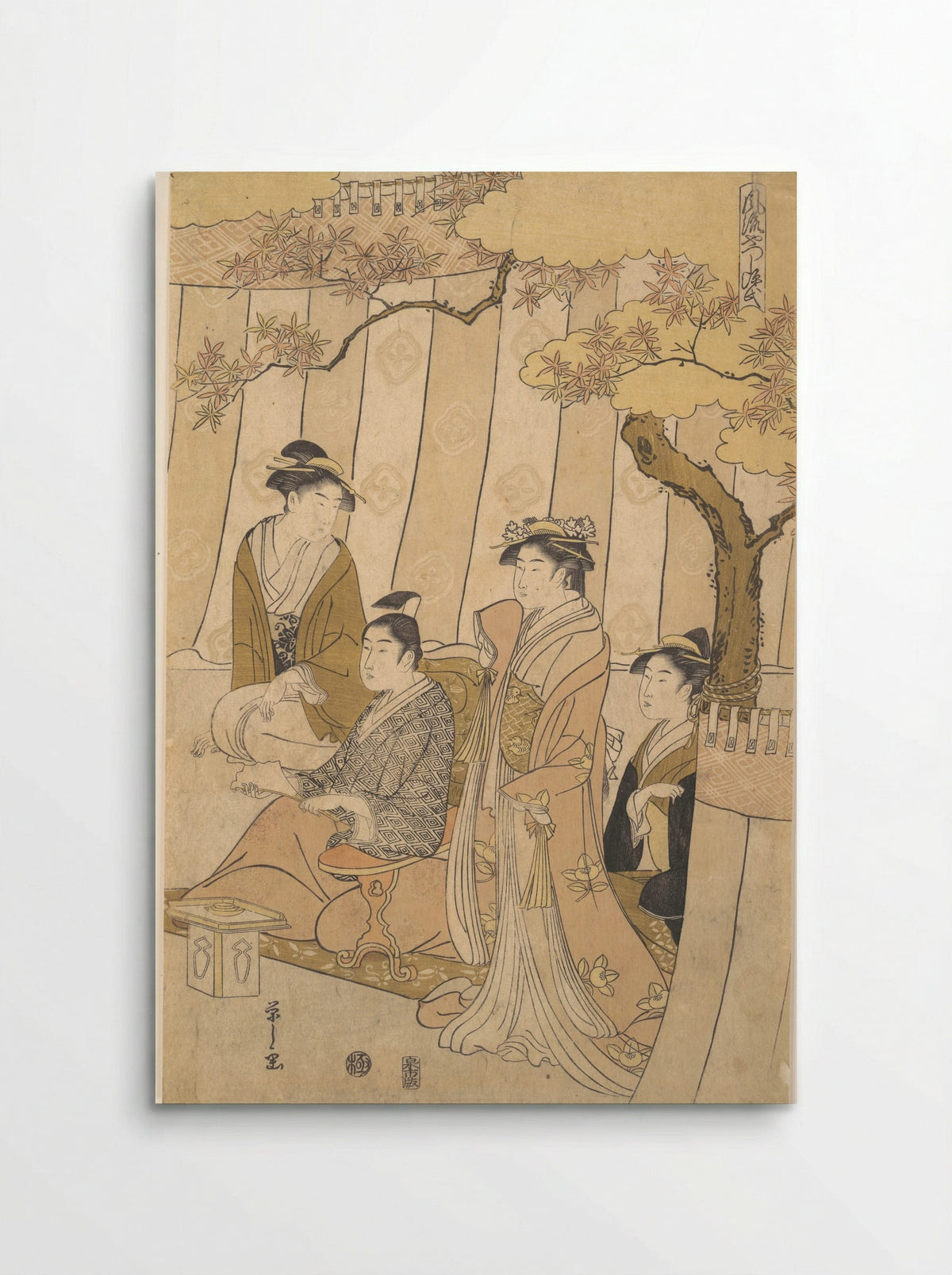 Prince Genji and Three Young Women - Chōbunsai Eishi - Poster