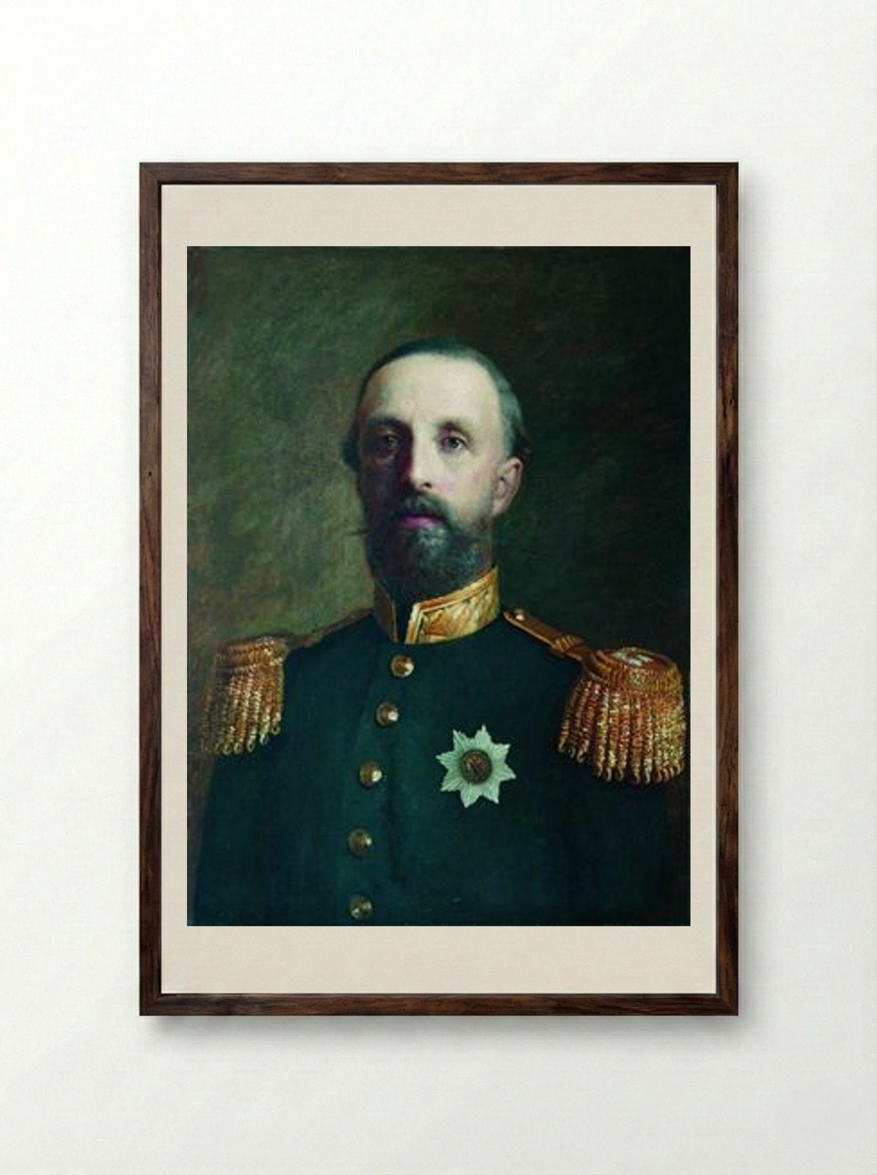 Prince Oscar Bernadotte, Duke of Ostgotlandiya - Konstantin Makovsky - Framed Print Dark Wood