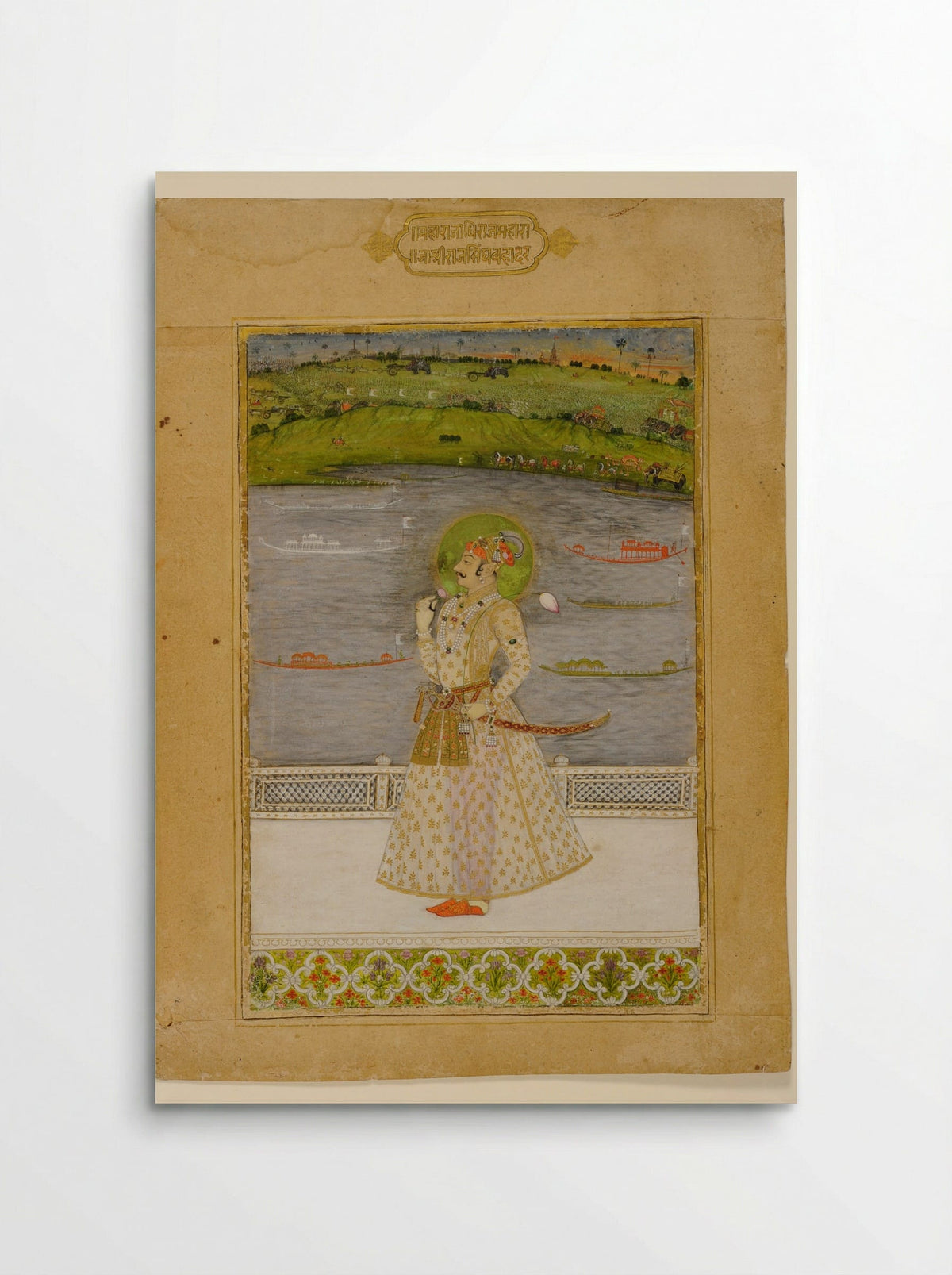 Prince Padam Singh of Bikaner with His Bard Gordhar on a Terrace at Night - Bhavani Das - Poster