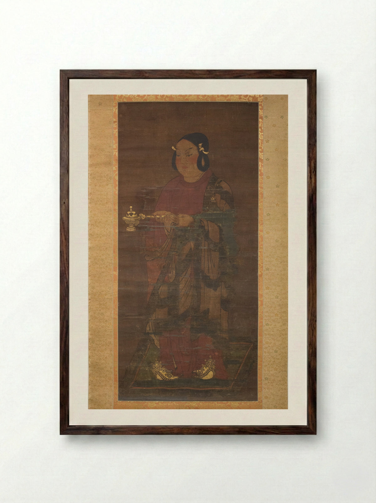 Prince Shōtoku at Age Sixteen - Toba Sōjō - Framed Print Dark Wood