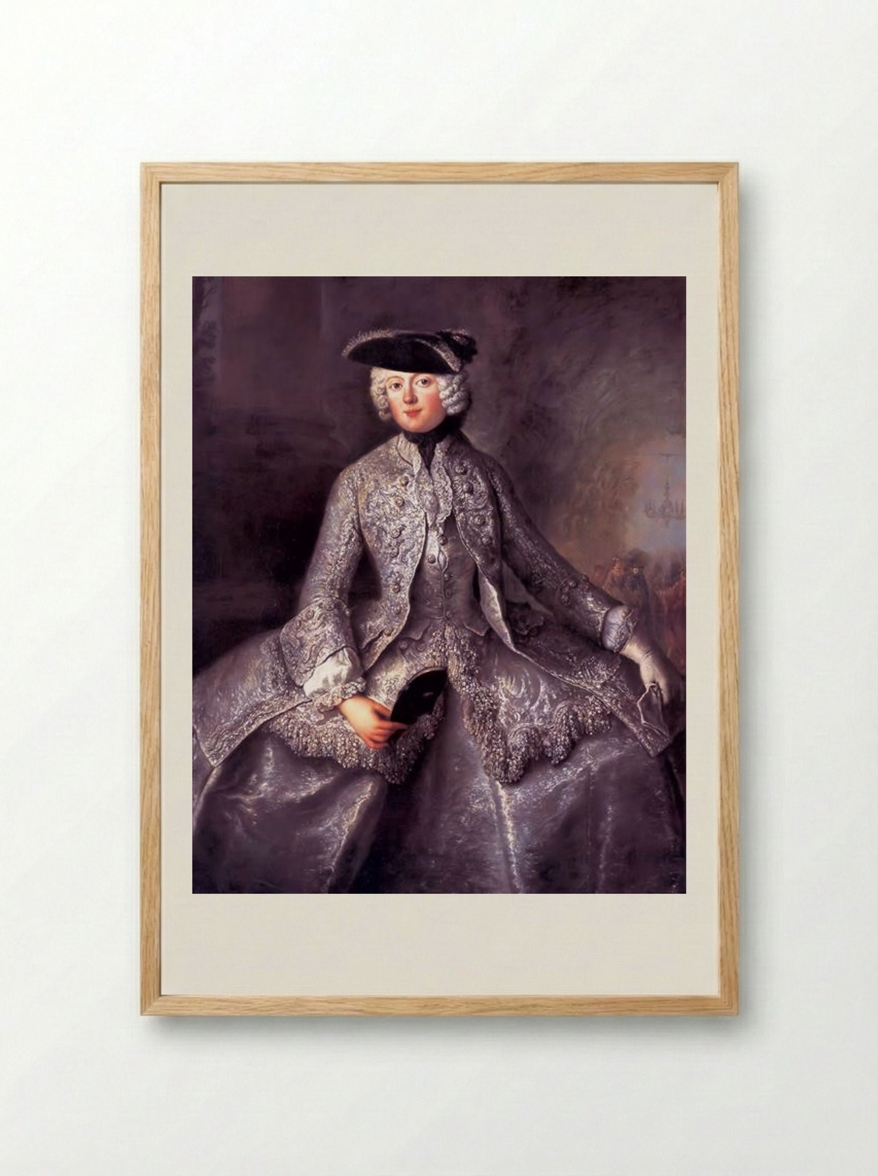 Princess Amalia of Prussia as an Amazon - Antoine Pesne - Framed Print Wood