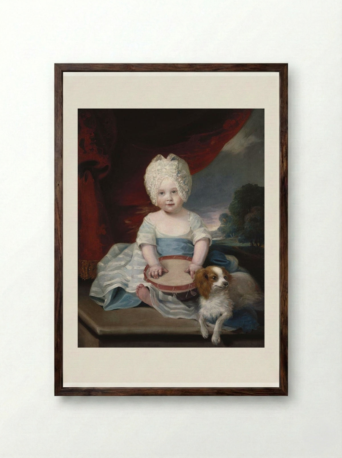 Princess Amelia - John Hoppner - Framed Print Dark Wood