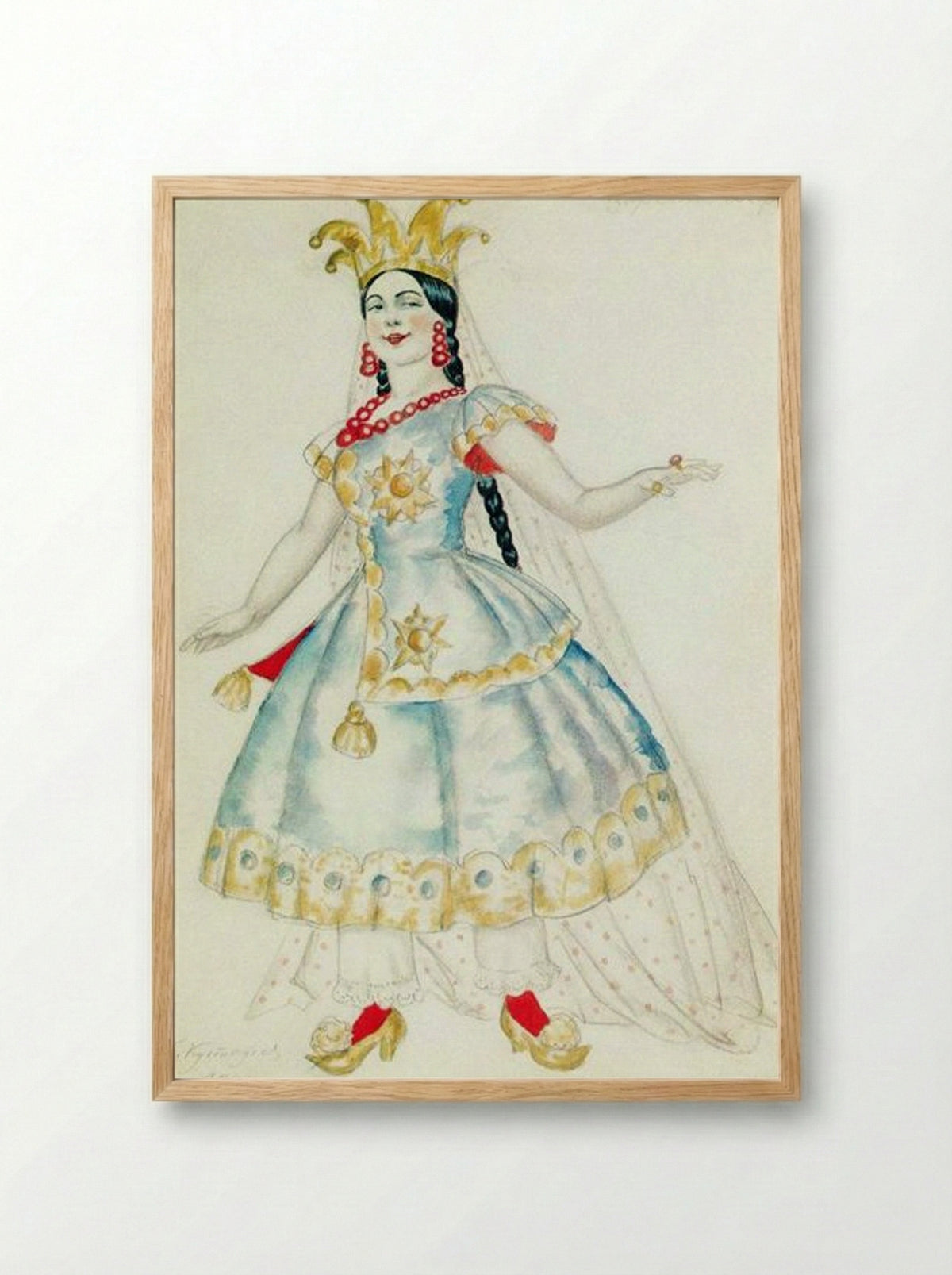 Princess Anfisa - Boris Kustodiev - Framed Print Wood