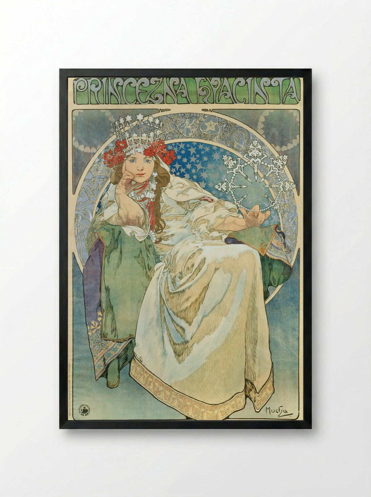 Princess Hyacinth - Alphonse Mucha - Framed Print Black