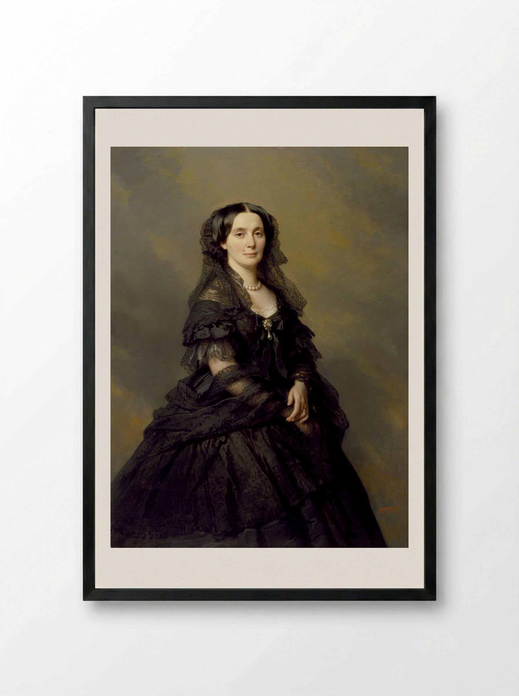 Princess Kotschoubey - Franz Xaver Winterhalter - Framed Print Black