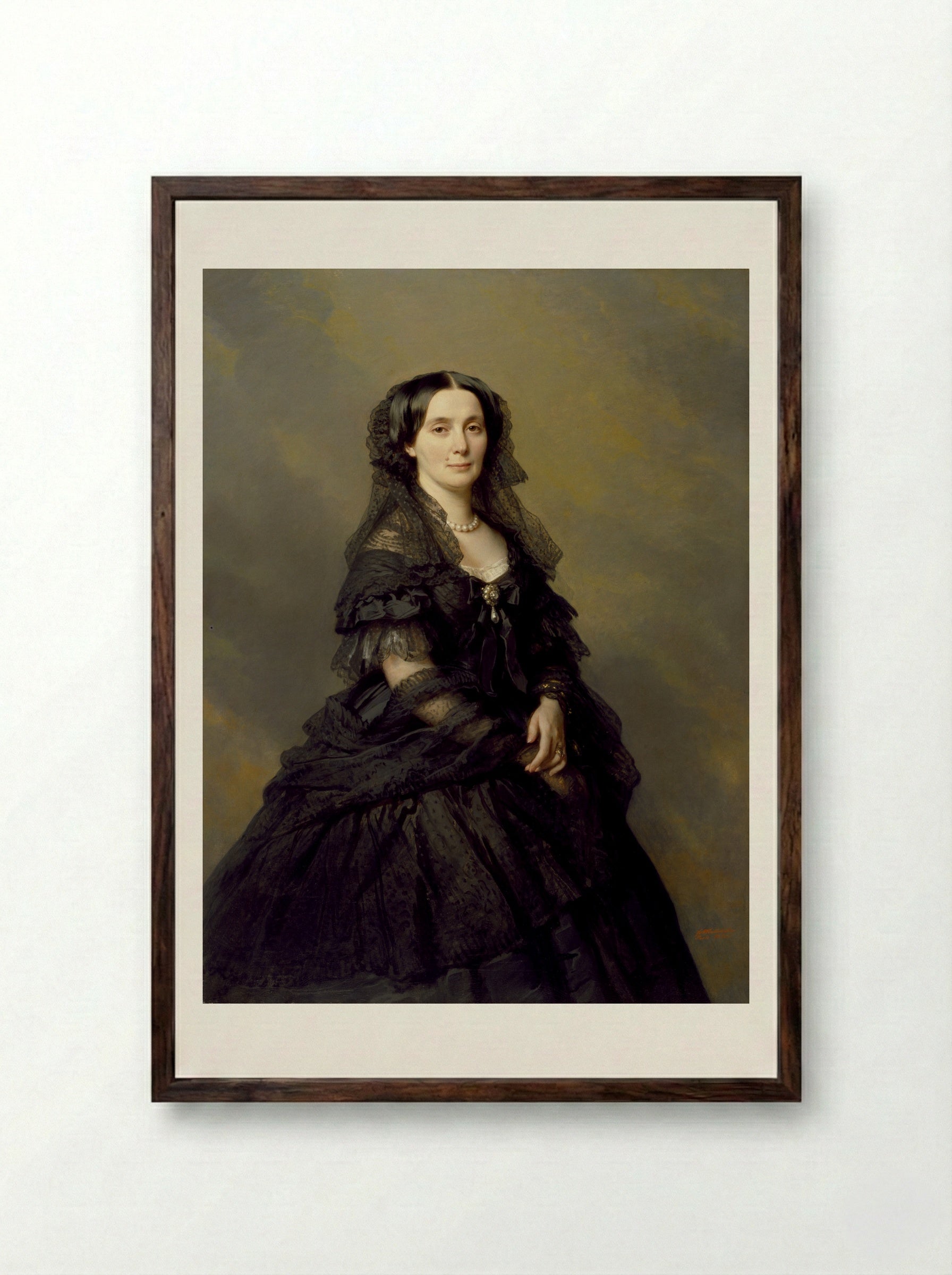 Princess Kotschoubey - Franz Xaver Winterhalter - Framed Print Dark Wood