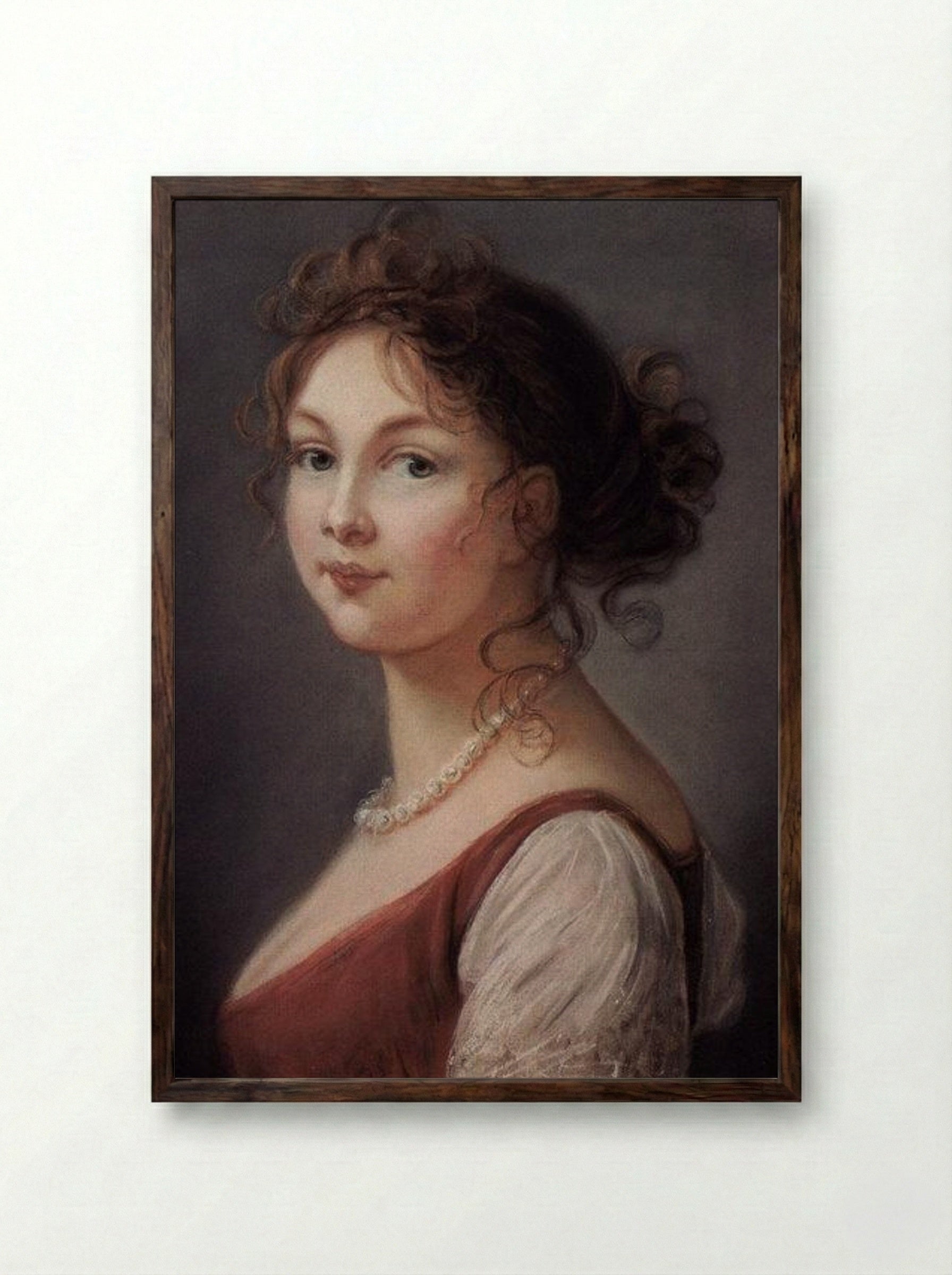 Princess Louise of Prussia - Louise Elisabeth Vigée Le Brun - Framed Print Dark Wood
