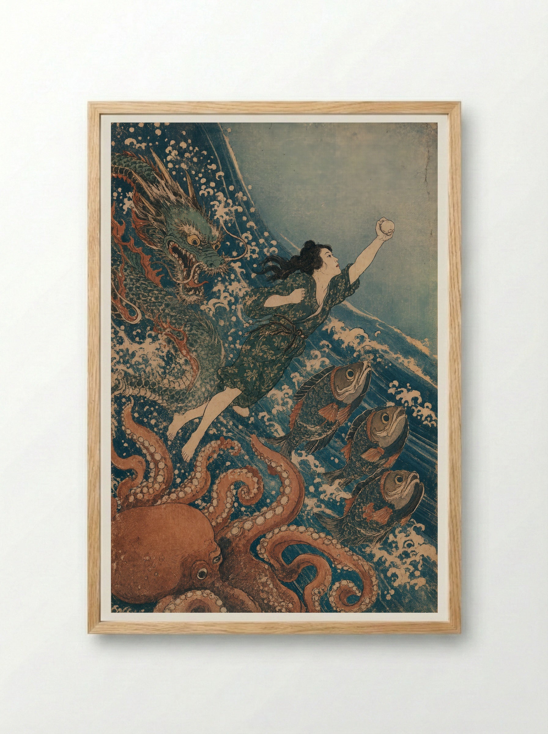 Princess Tamatori: The Dragon King's Pursuit - Framed Print Wood