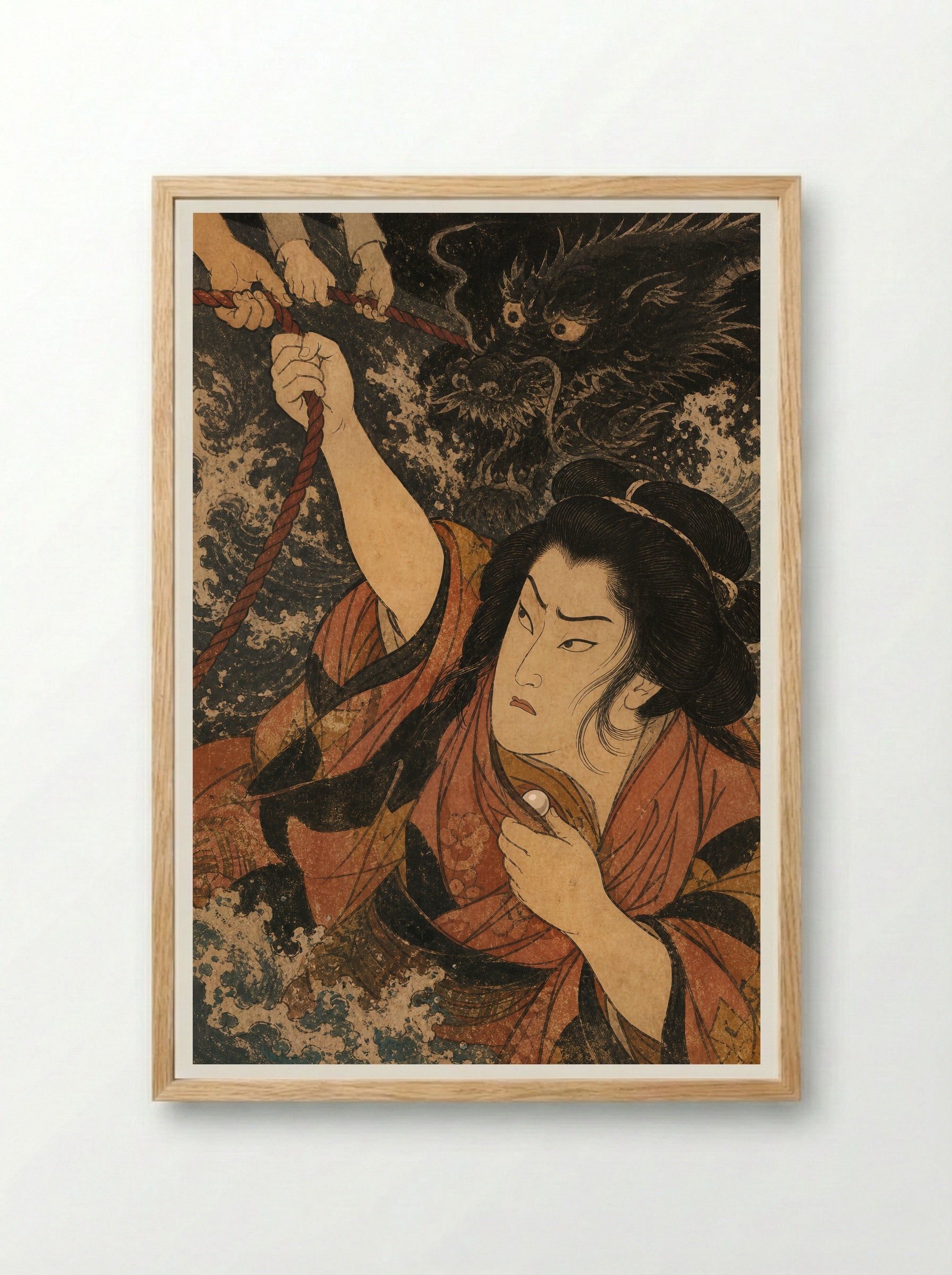 Princess Tamatori: The Jewel in Her Breast - Framed Print Wood