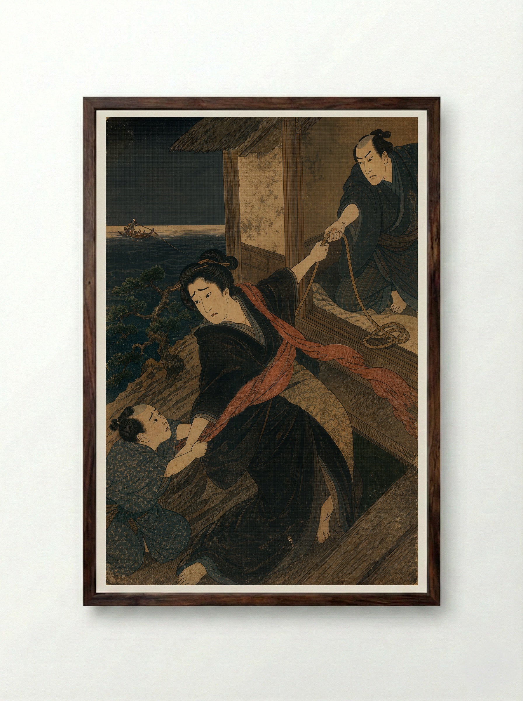 Princess Tamatori: The Promise for Fusasaki - Framed Print Dark Wood
