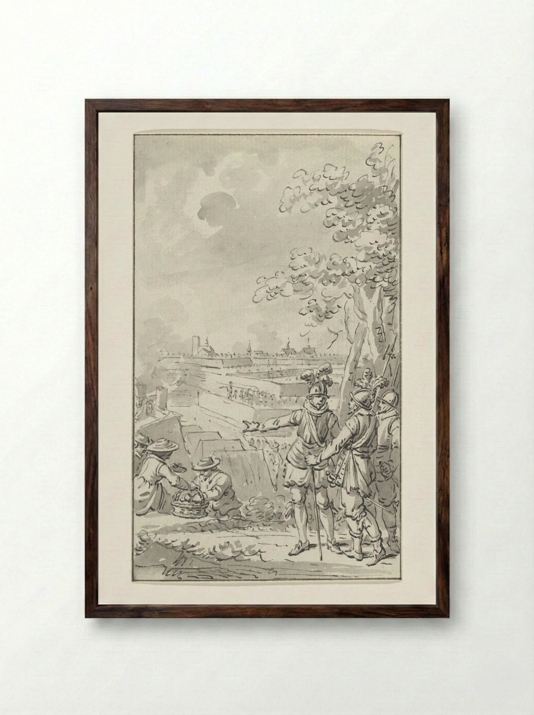 Prins Maurits in het leger voor Geertruidenberg, 1593 - Jacobus Buys - Framed Print Dark Wood