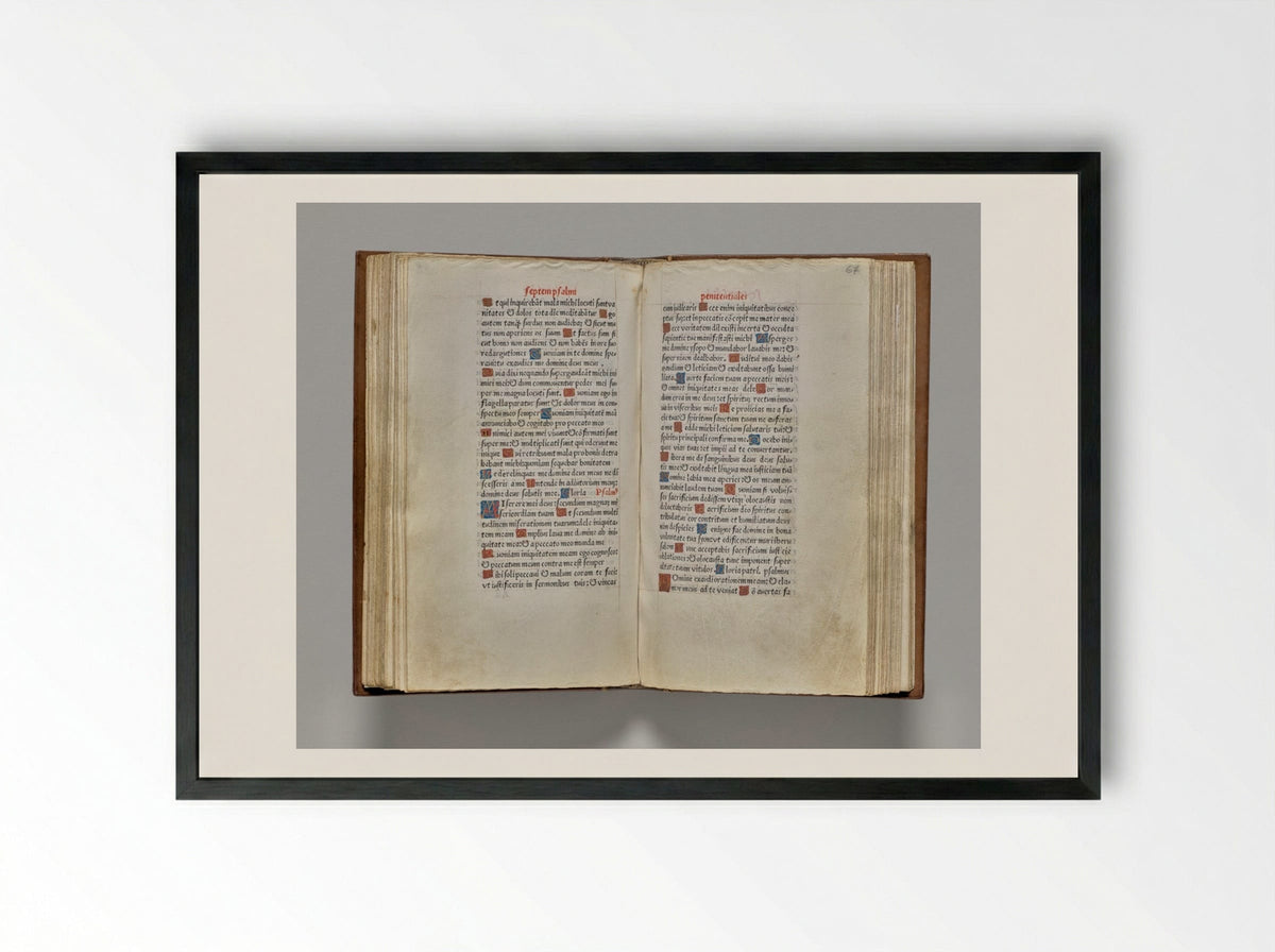 Printed Book of Hours (Use of Rome): fol. 66v - Guillaume Le Rouge - Framed Print Black