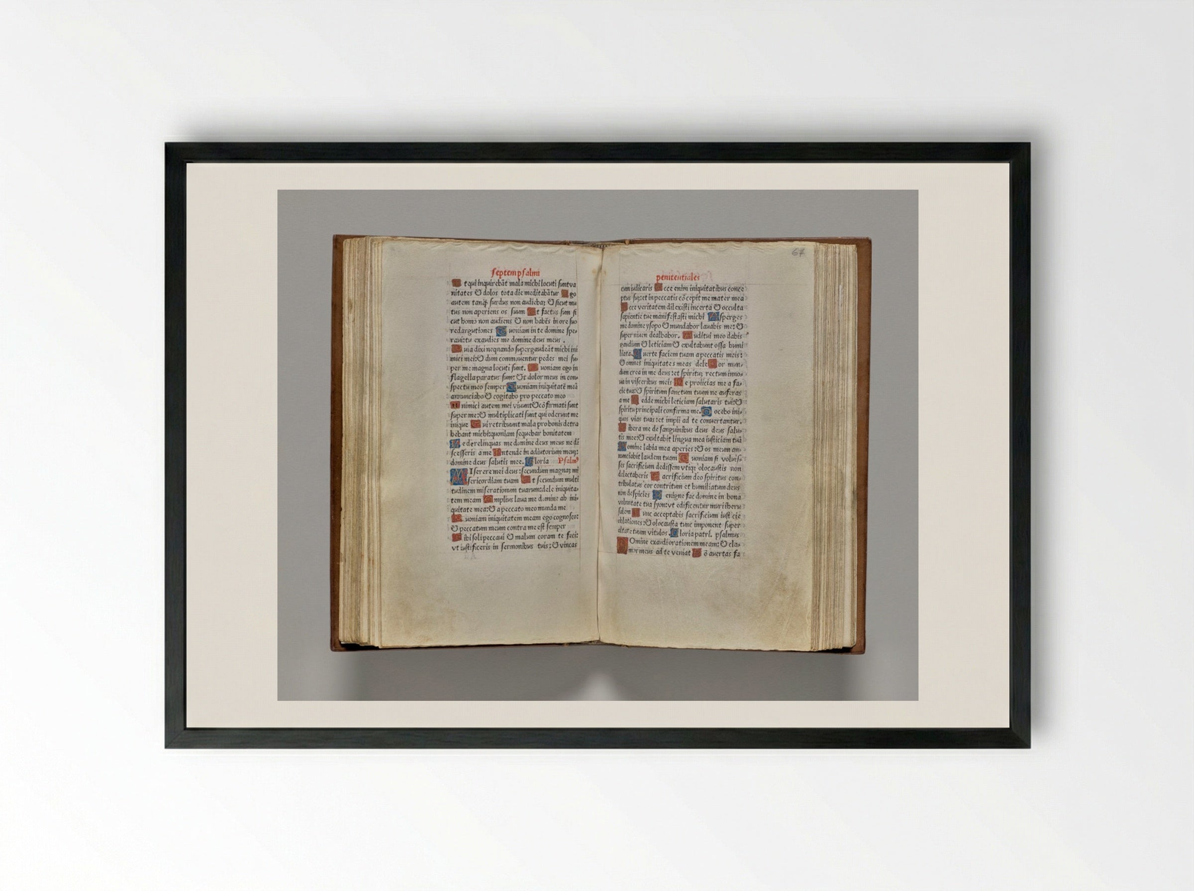 Printed Book of Hours (Use of Rome): fol. 66v - Guillaume Le Rouge - Framed Print Black
