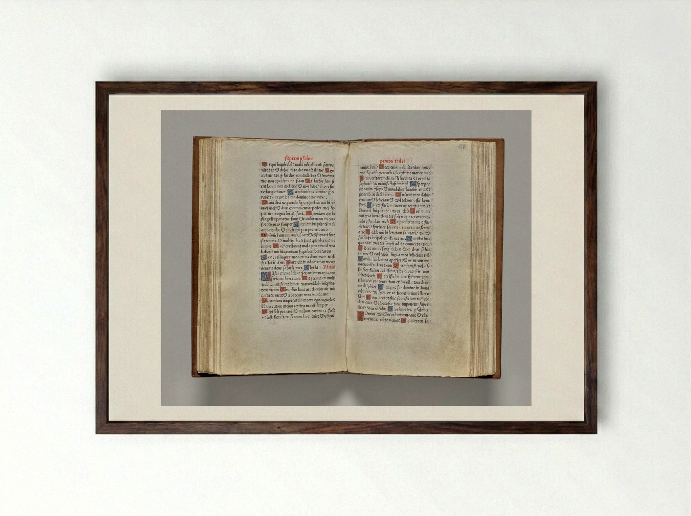 Printed Book of Hours (Use of Rome): fol. 66v - Guillaume Le Rouge - Framed Print Dark Wood