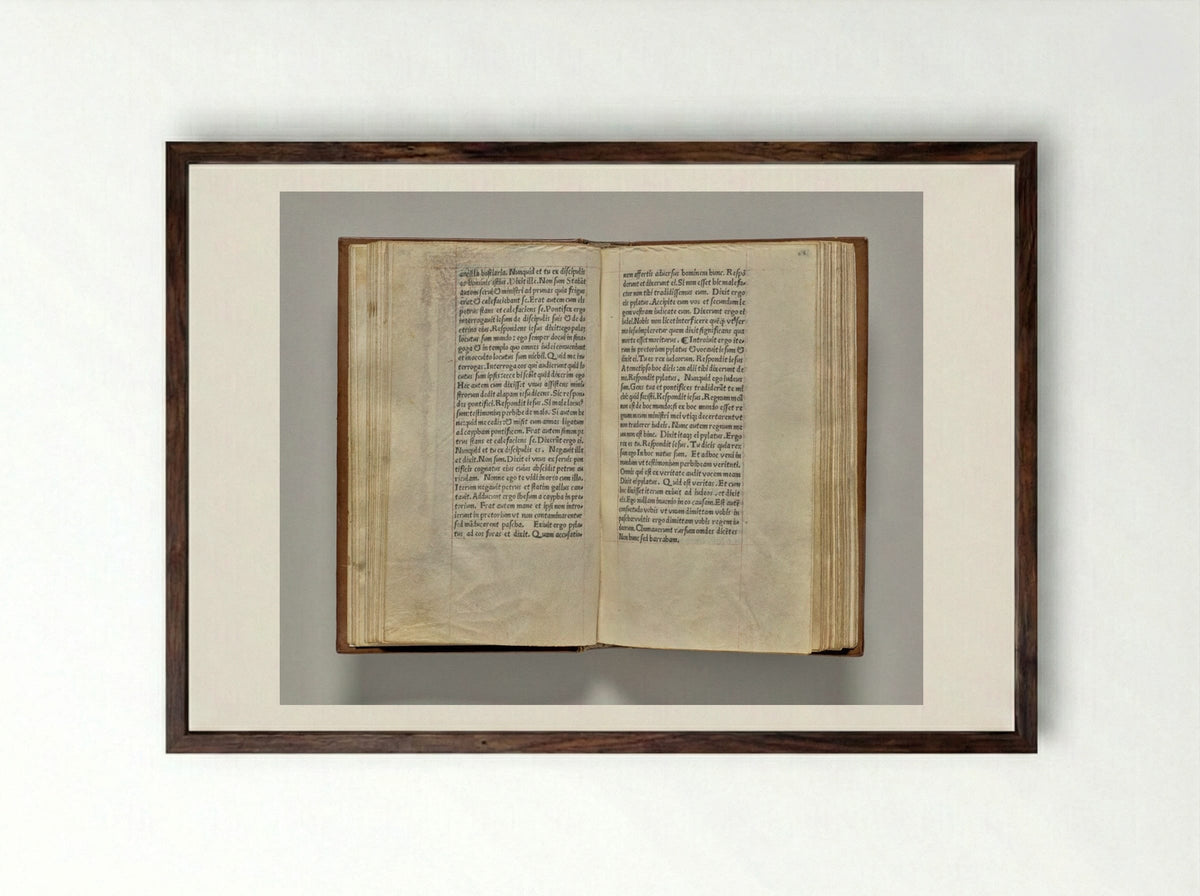 Printed Book of Hours (Use of Rome): fol. 95v - Guillaume Le Rouge - Framed Print Dark Wood