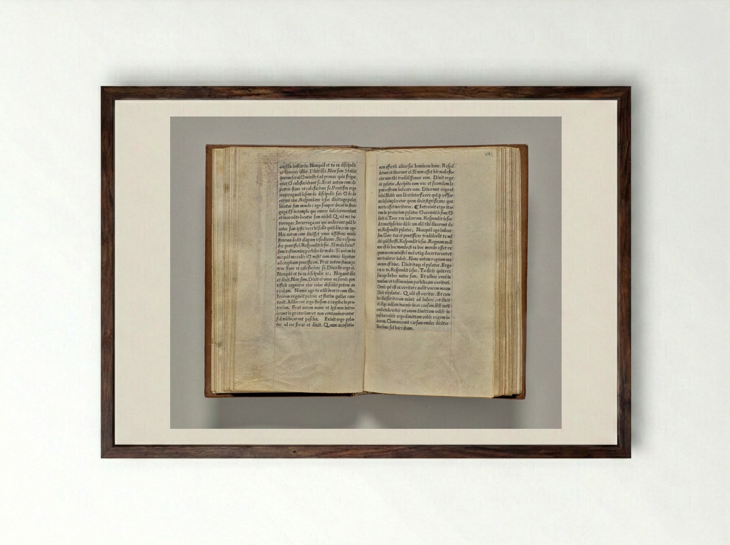 Printed Book of Hours (Use of Rome): fol. 95v - Guillaume Le Rouge - Framed Print Dark Wood