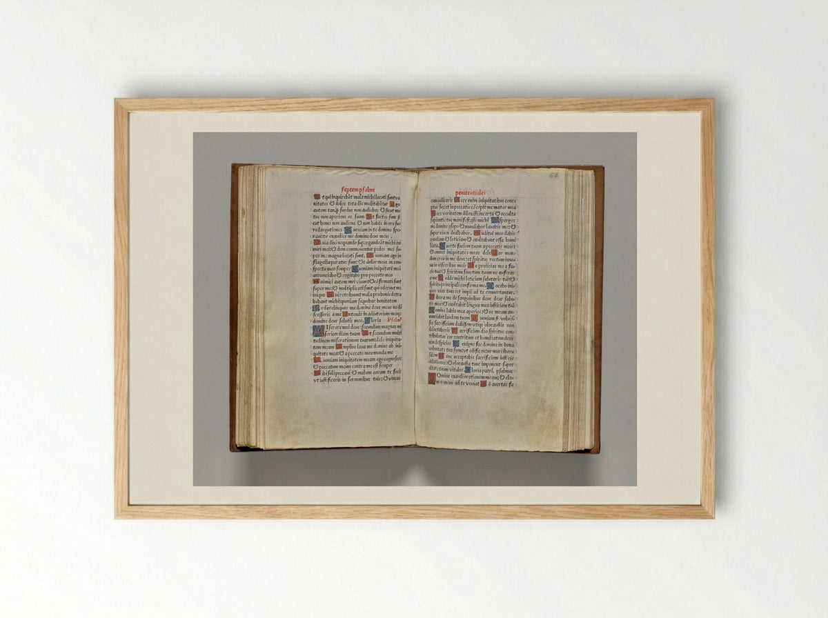 Printed Book of Hours (Use of Rome): fol. 66v - Guillaume Le Rouge - Framed Print Wood