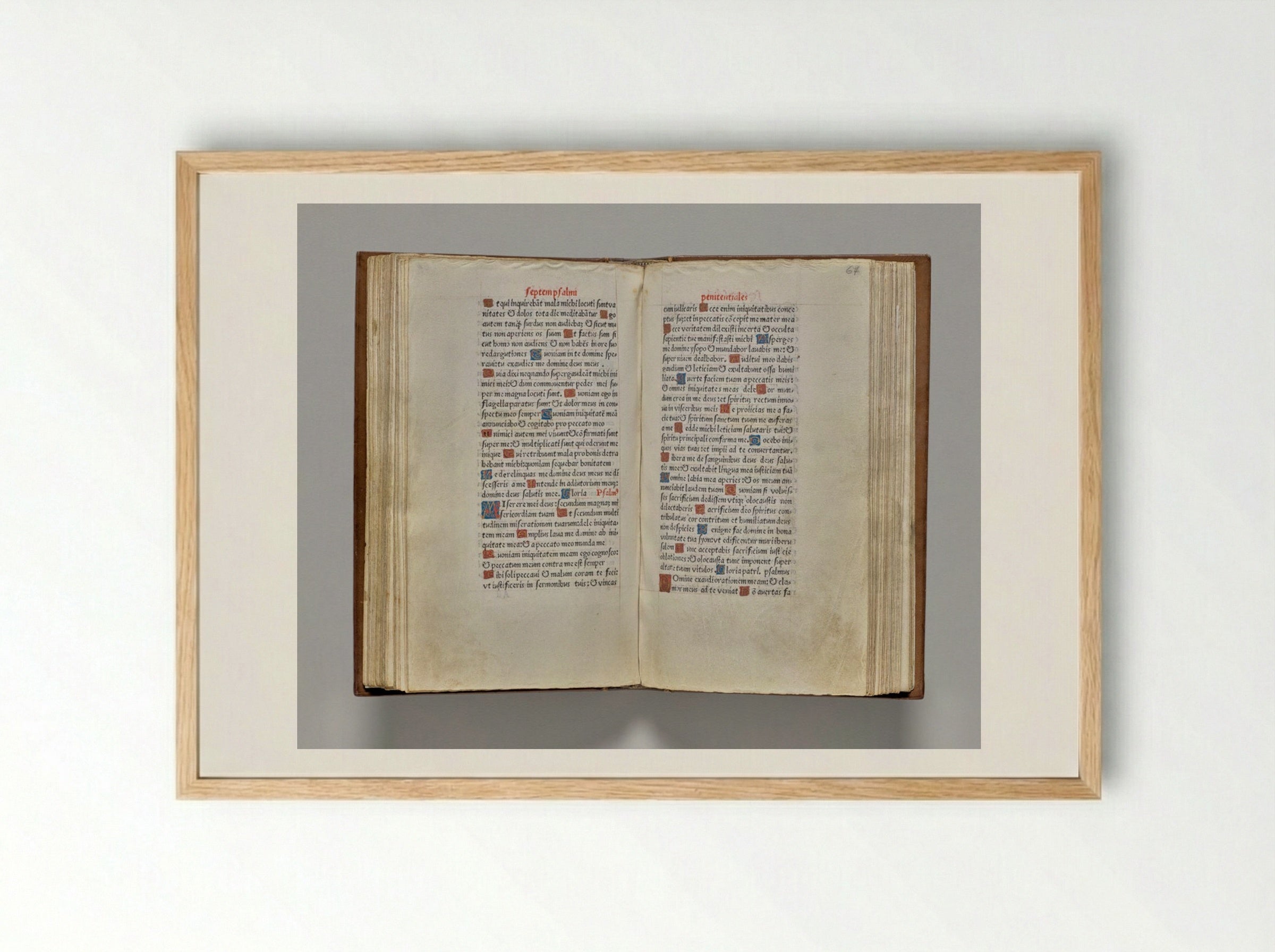 Printed Book of Hours (Use of Rome): fol. 66v - Guillaume Le Rouge - Framed Print Wood