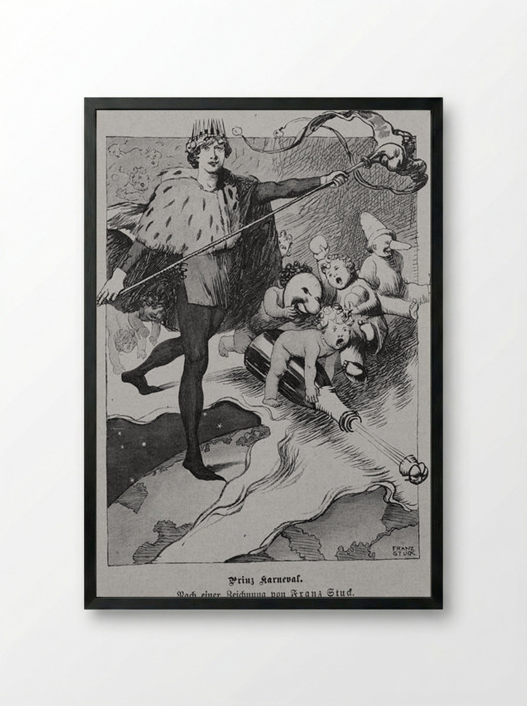 Prinz Karneval - Franz von Stuck - Framed Print Black