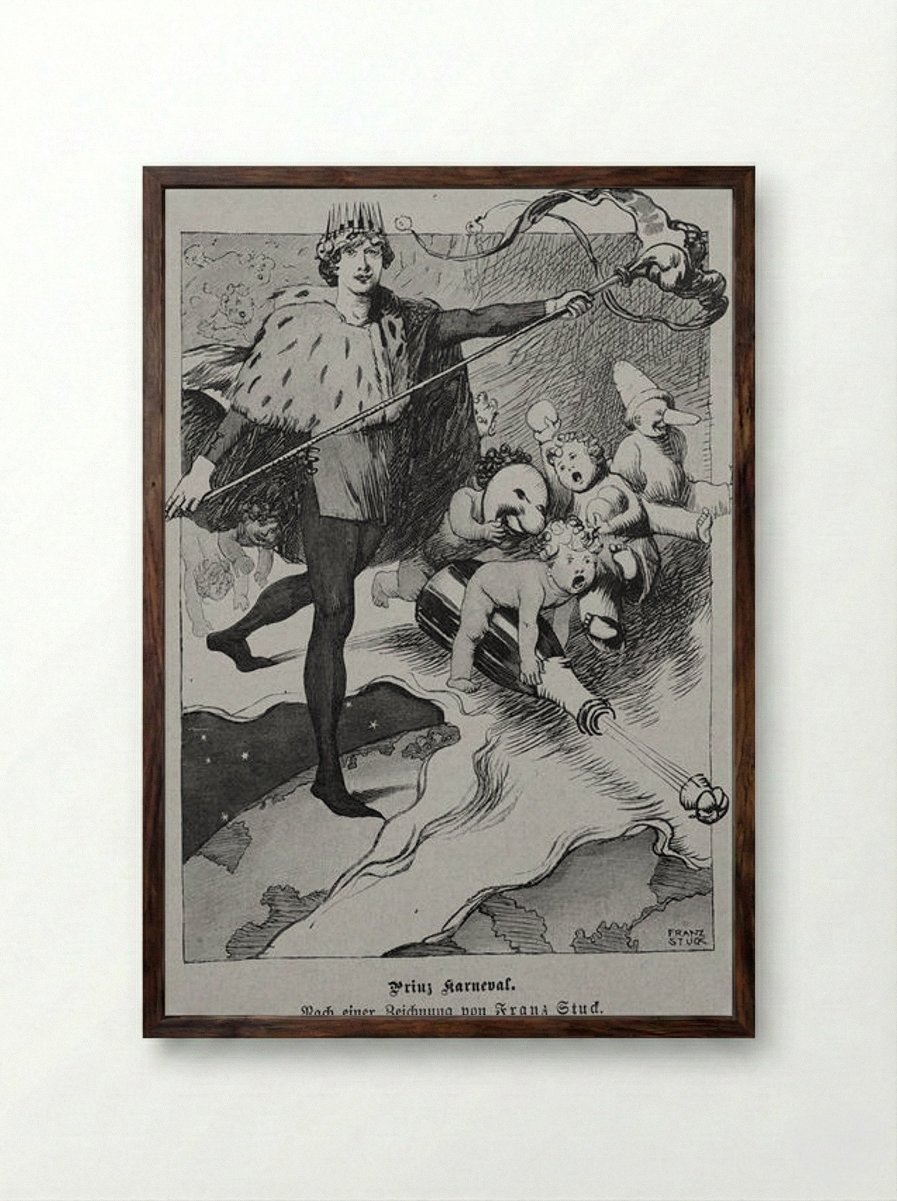 Prinz Karneval - Franz von Stuck - Framed Print Dark Wood