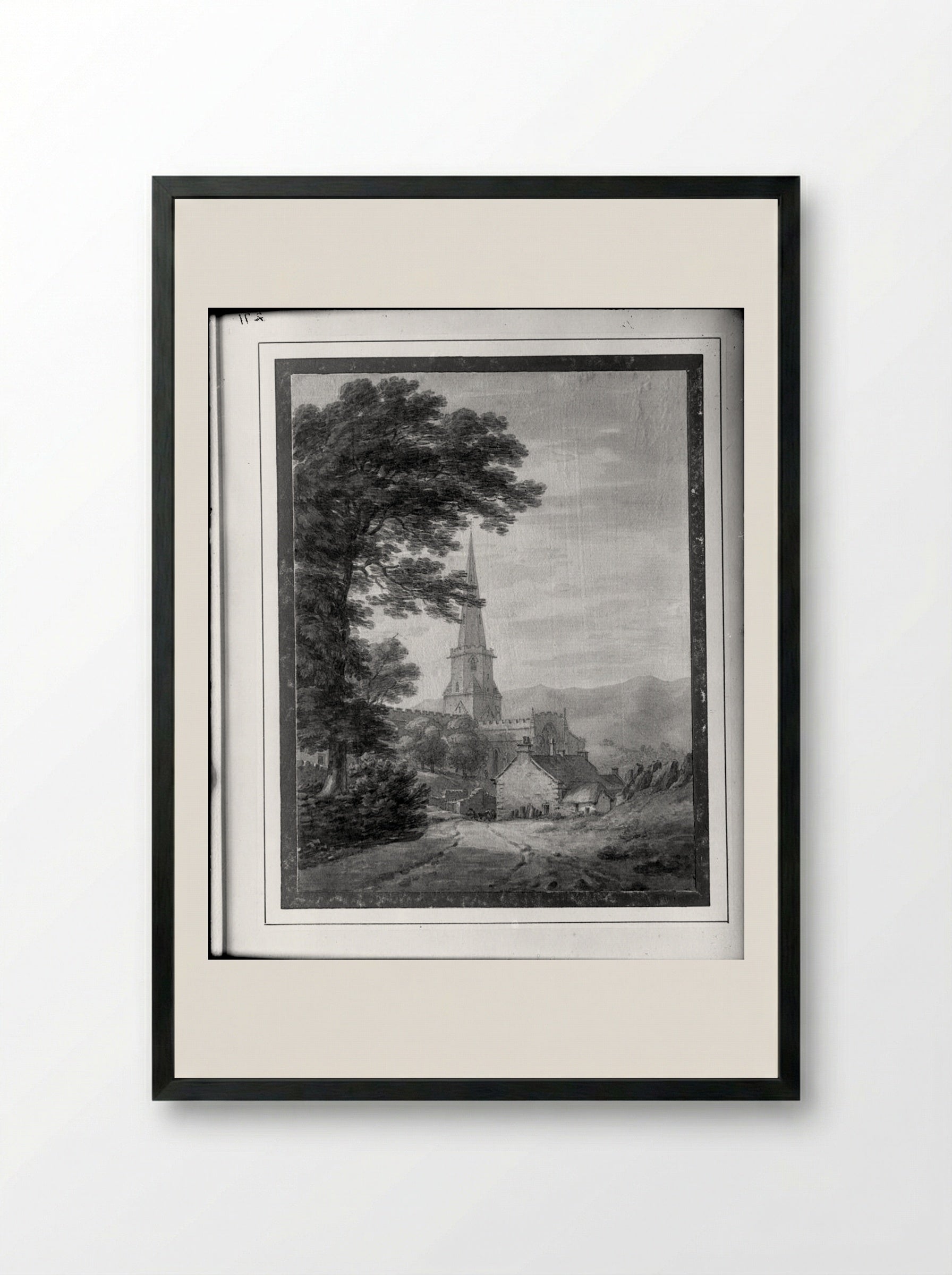 Pristwick Church - Thomas Hearne - Framed Print Black