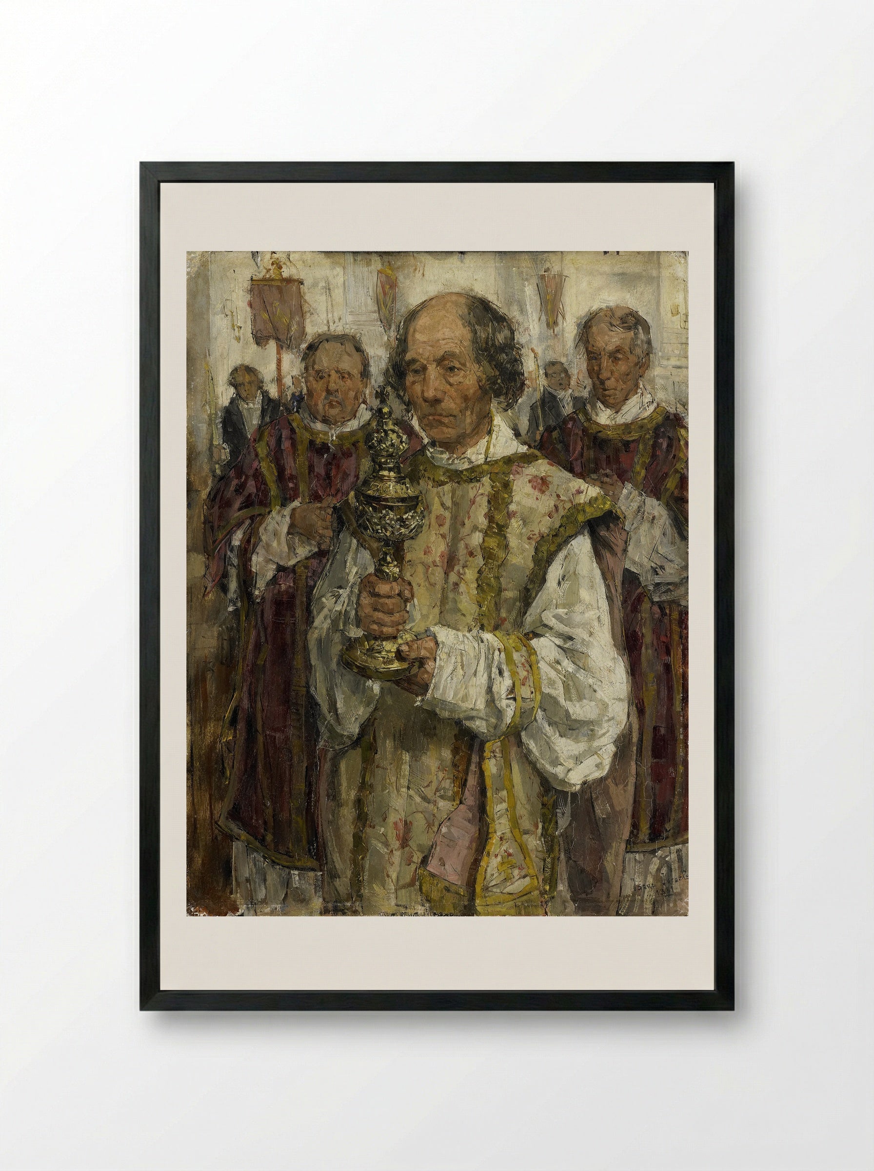 Processie in de Oud-Katholieke kerk te Den Haag - Isaac Israels - Framed Print Black