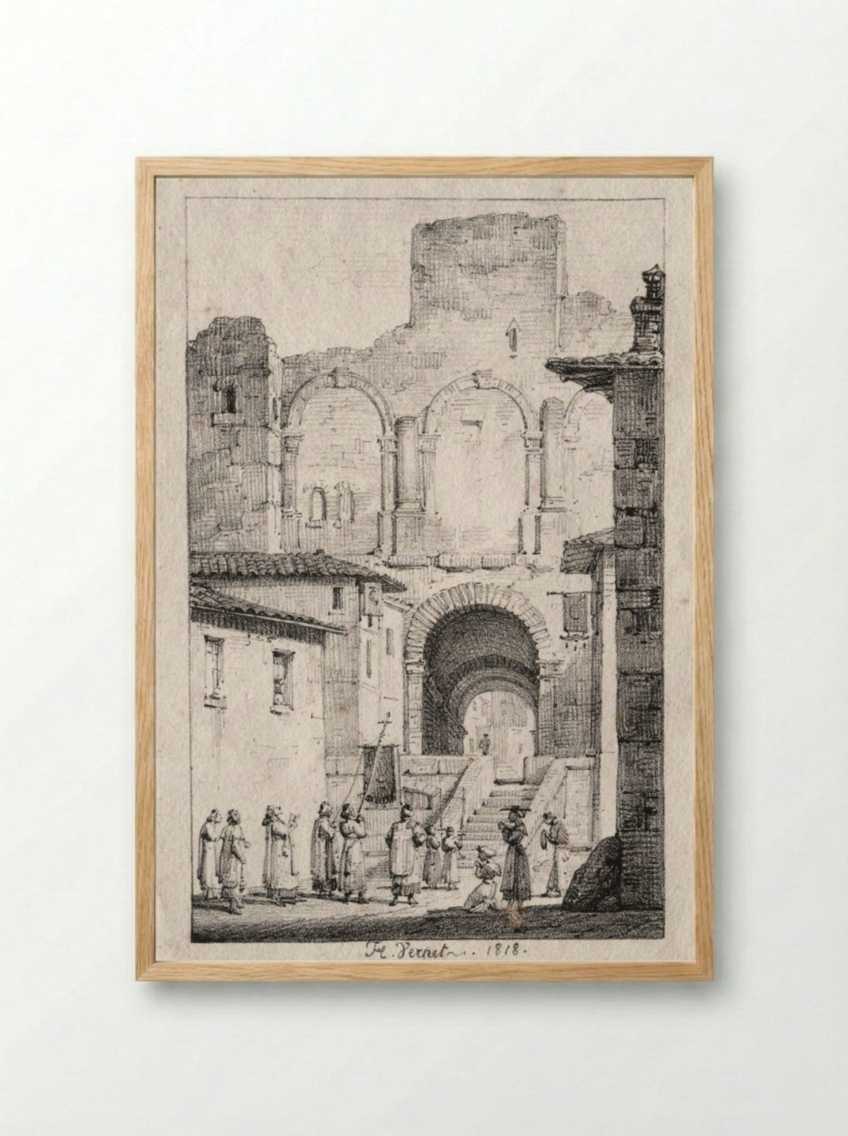 Procession at Arles - Horace Vernet - Framed Print Wood