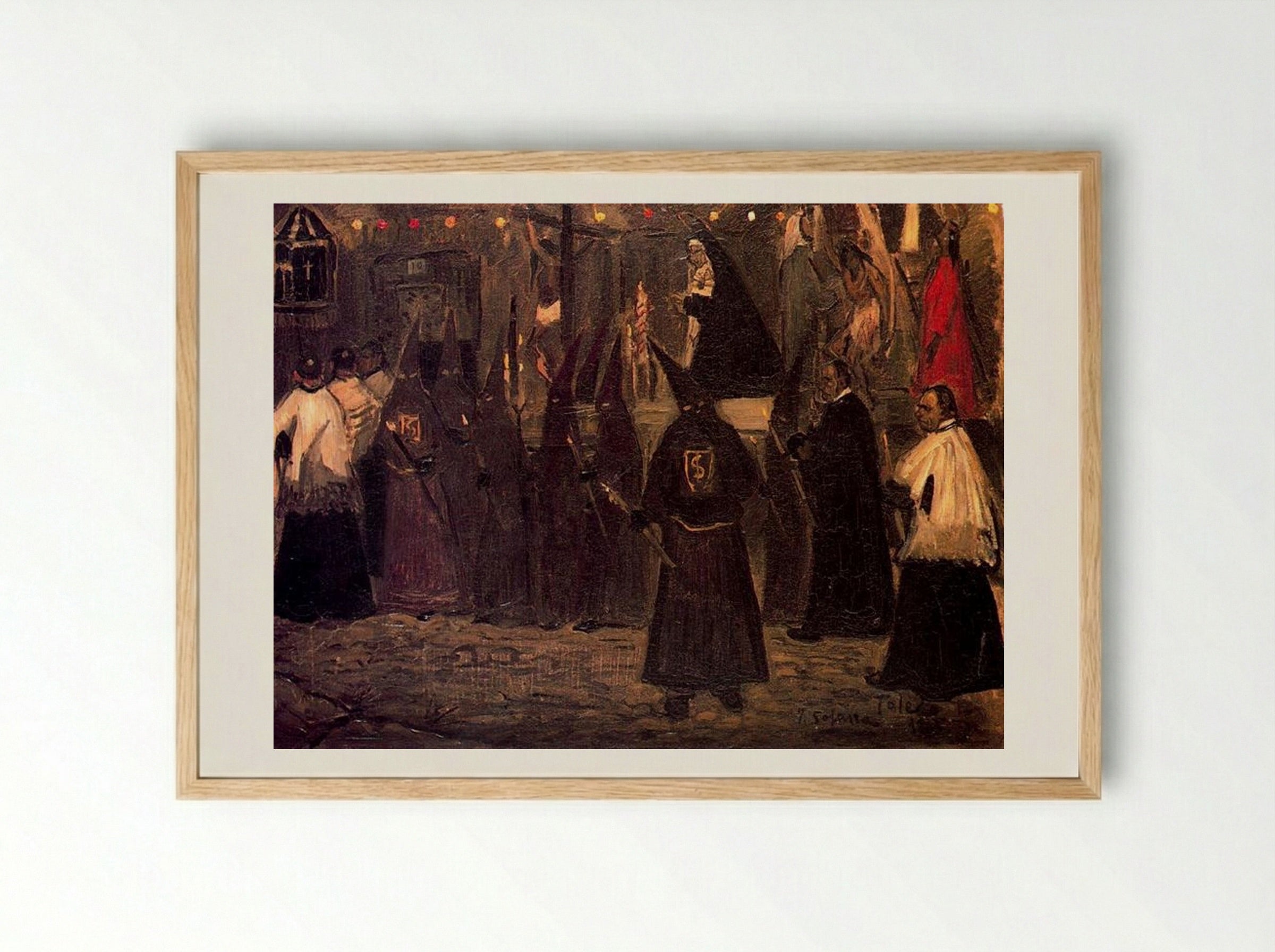 Procession in Toledo - José Gutiérrez Solana - Framed Print Wood