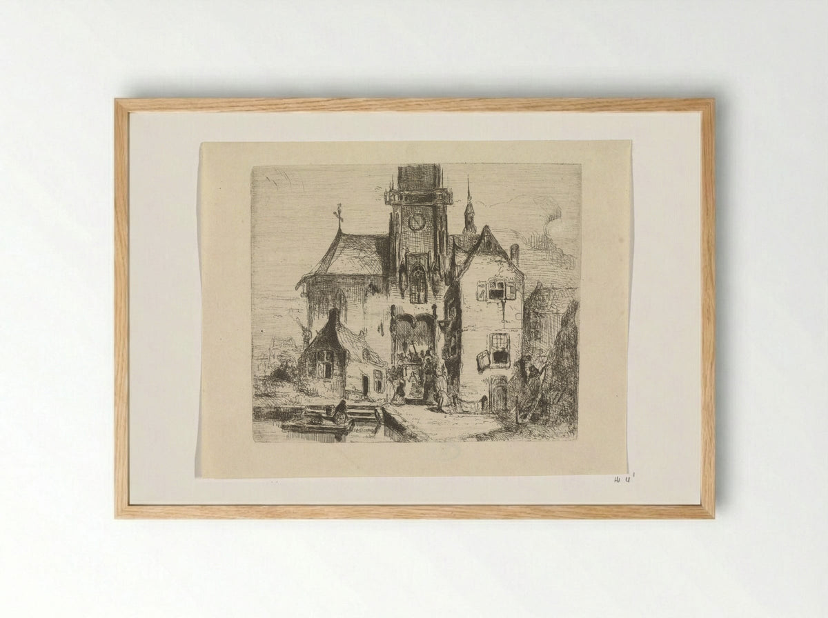 Procession in the Church Doorway - Petrus Marius Molijn - Framed Print Wood