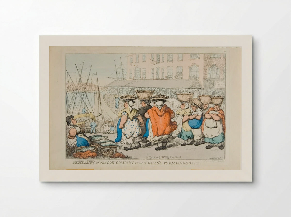 Procession of the Cod Company from St. Giles's to Billings Gate - Thomas Rowlandson - Poster