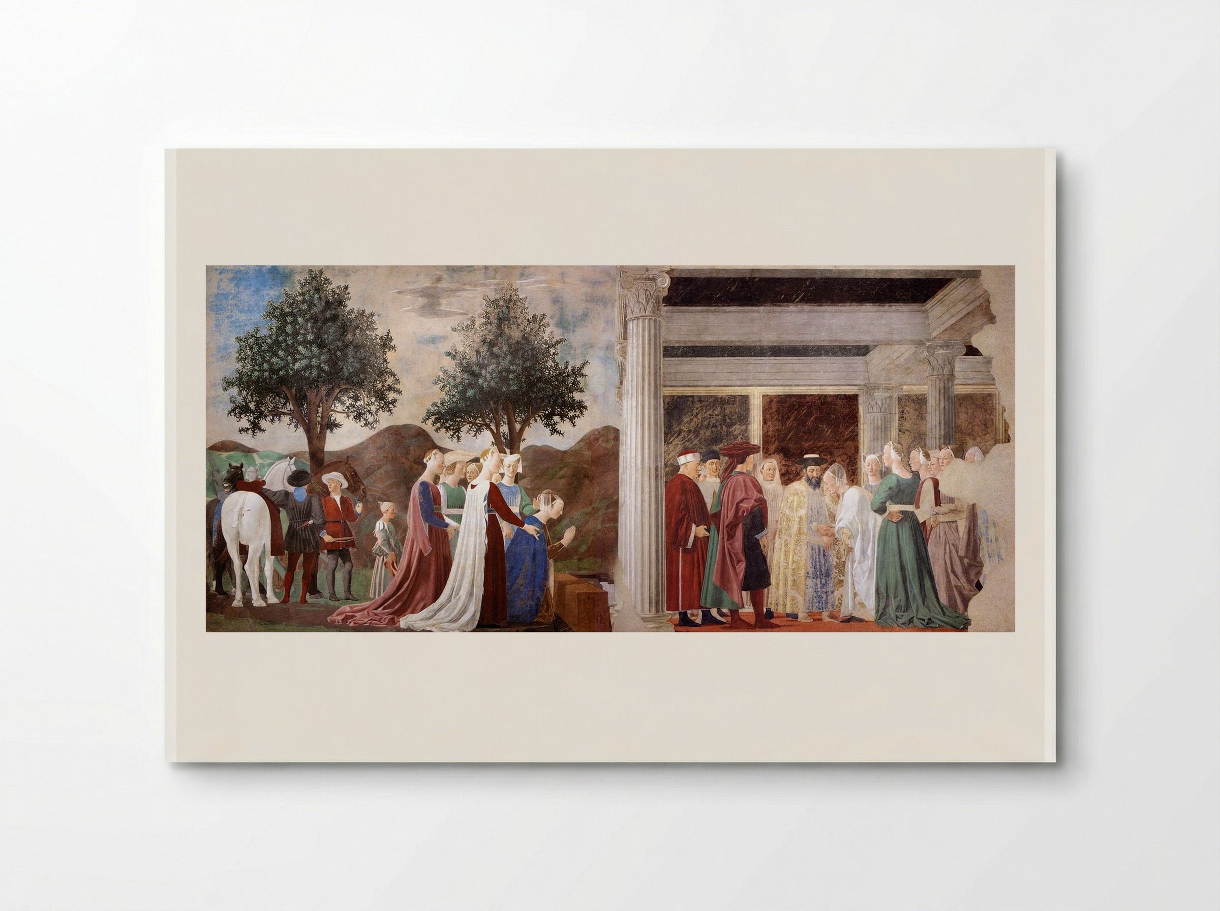 Procession of the Queen of Sheba and Meeting between the Queen of Sheba and King Solomon - Piero della Francesca - Poster