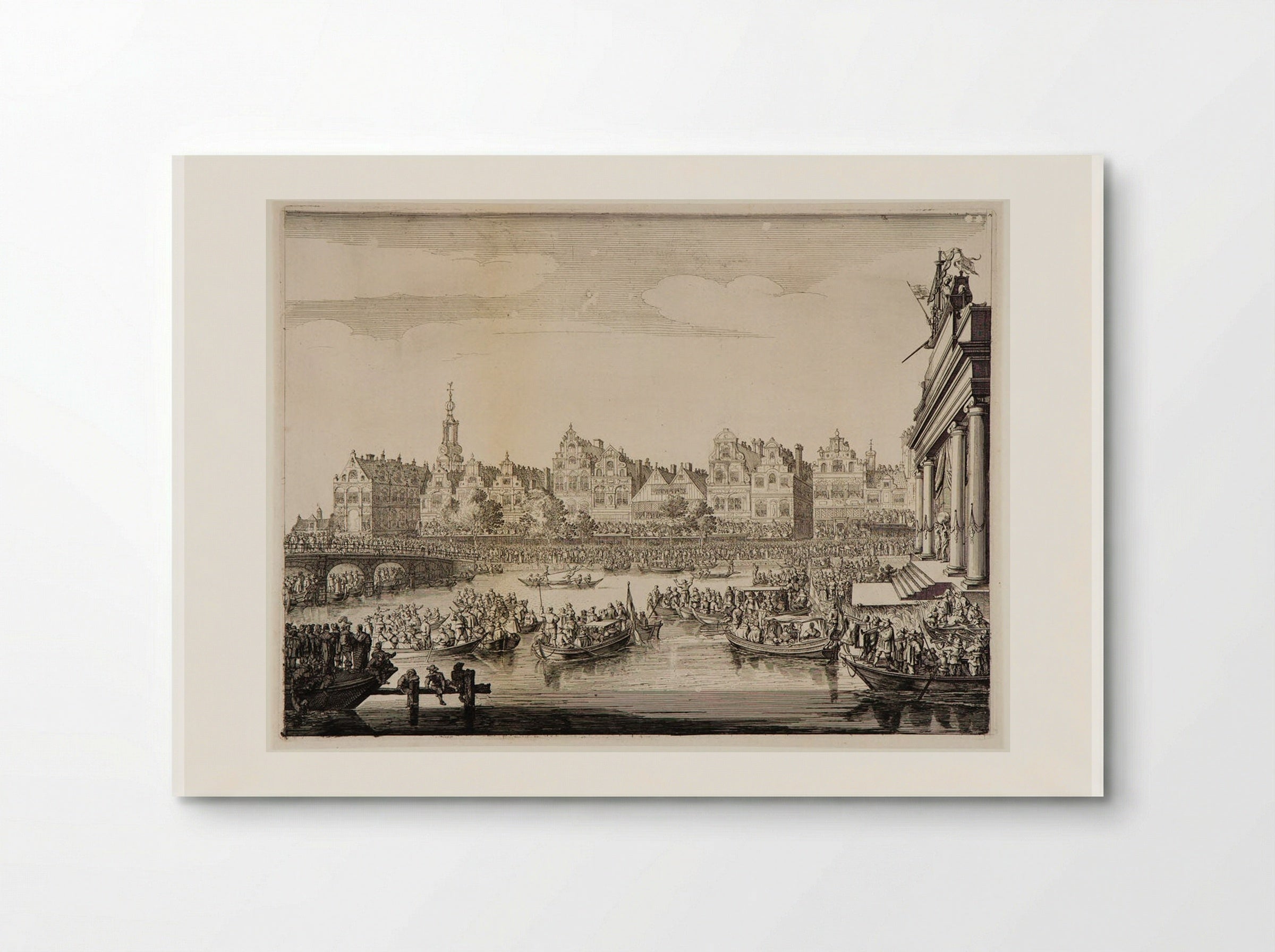 Procession of the Rokin with the Theater on the Island at Right - Salomon Savery - Poster