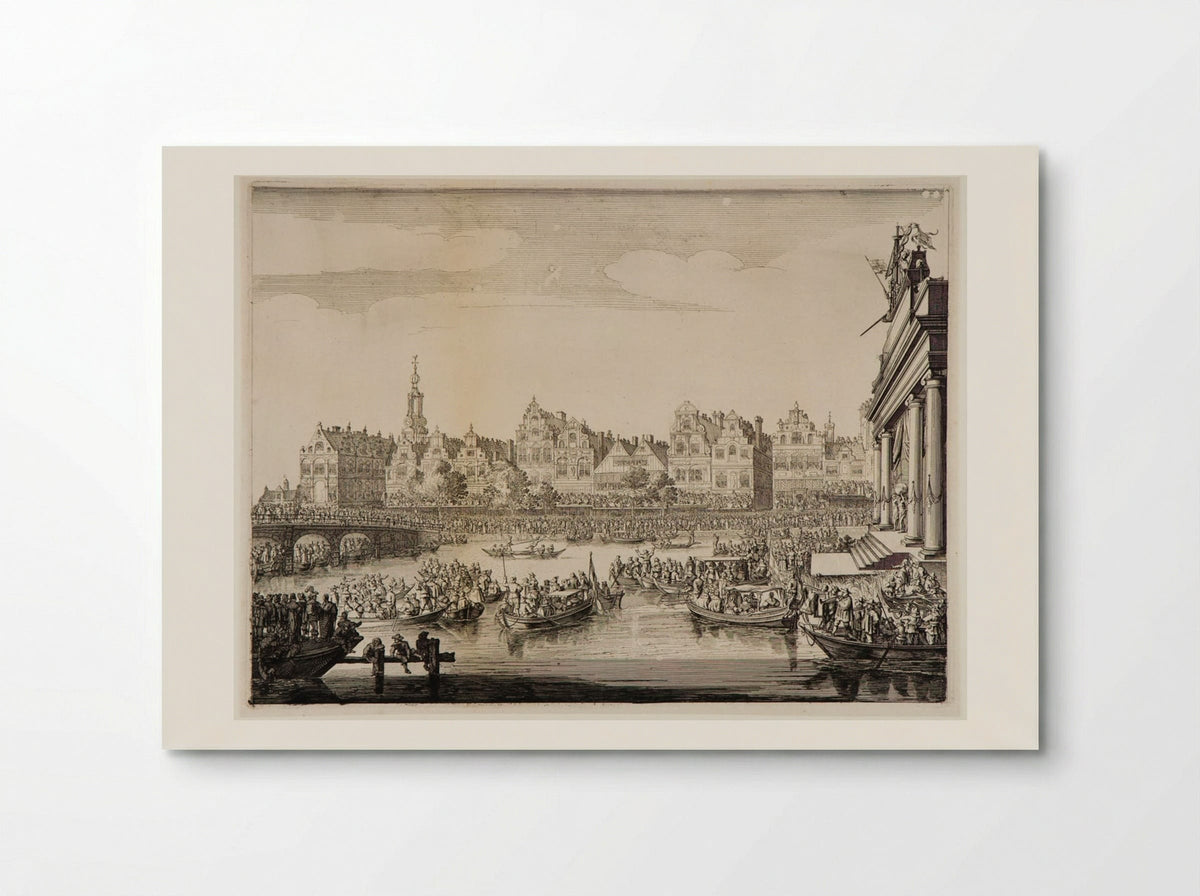 Procession of the Rokin with the Theater on the Island at Right - Salomon Savery - Poster