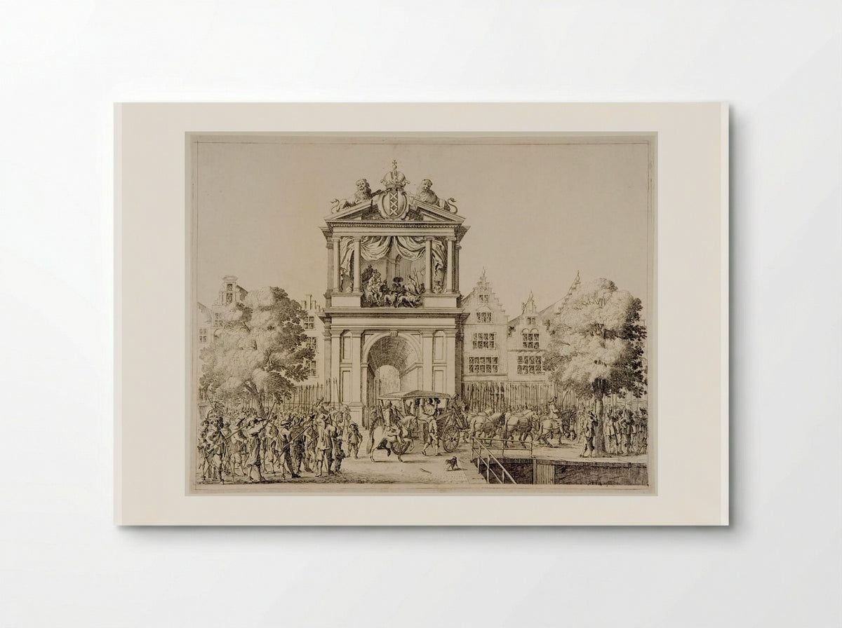 Procession on the Oudezijds Voorburgwal Before a Triumphal Arch - Salomon Savery - Poster