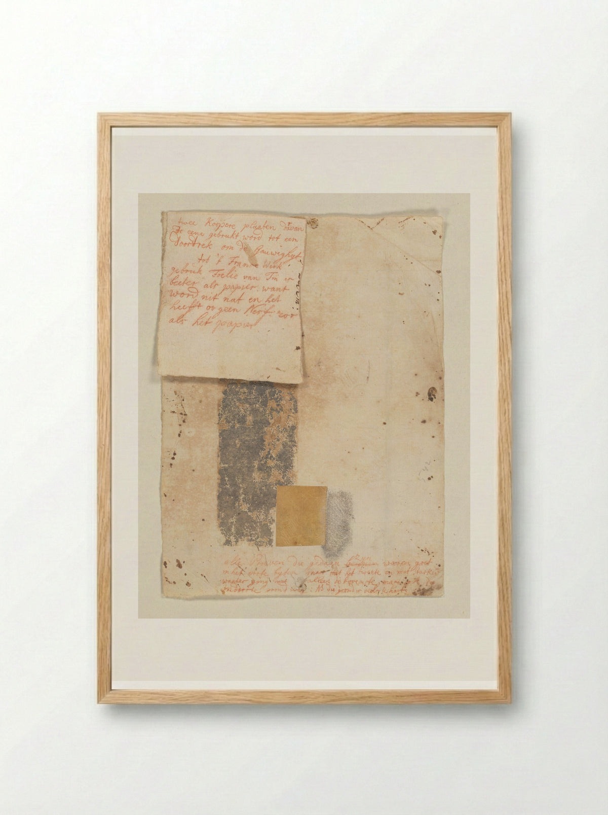 Proef van grafische techniek met verklarende tekst - Cornelis Ploos van Amstel - Framed Print Wood