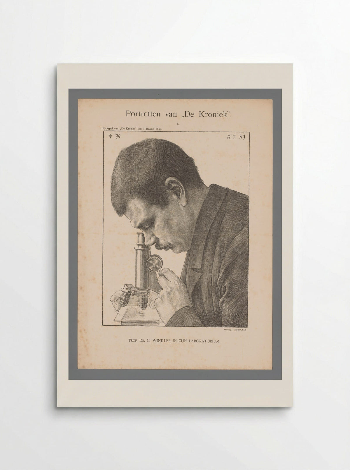 Prof. Dr. C. Winkler in zijn laboratorium - Jan Veth - Poster